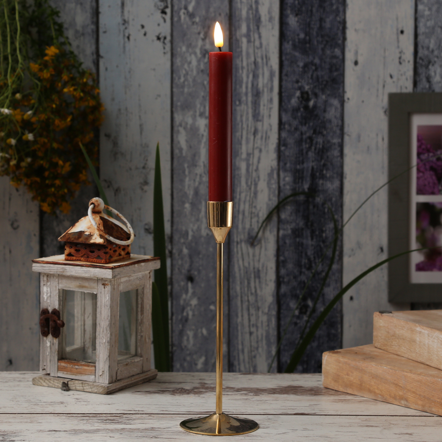 Stabkerzenhalter - Kerzenständer - Metall - H: 20,5cm - D: 7cm - gold Stabkerzenhalter - Kerzenständer - Metall - H: 20,5cm - D: 7cm - gold