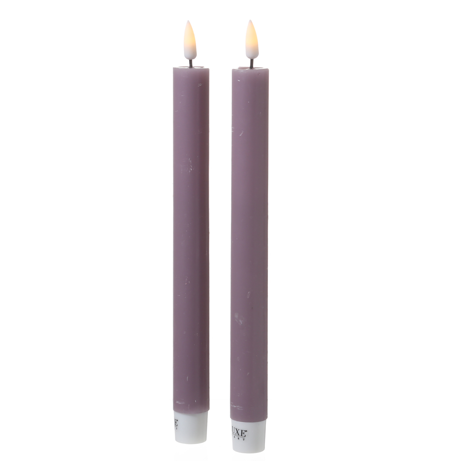 LED Stabkerzen MIA - Echtwachs - realistische 3D Flamme - H: 24cm - Batteriebetrieb - flieder - 2 St LED Stabkerzen MIA - Echtwachs - realistische 3D Flamme - H: 24cm - Batteriebetrieb - flieder - 2 St