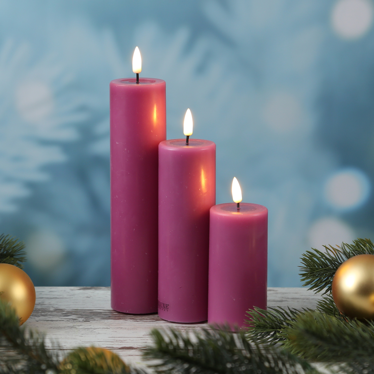 LED Stumpenkerze MIA - Echtwachs - realistische 3D Flamme - H: 20cm - D: 5cm - malve LED Stumpenkerze MIA - Echtwachs - realistische 3D Flamme - H: 20cm - D: 5cm - malve