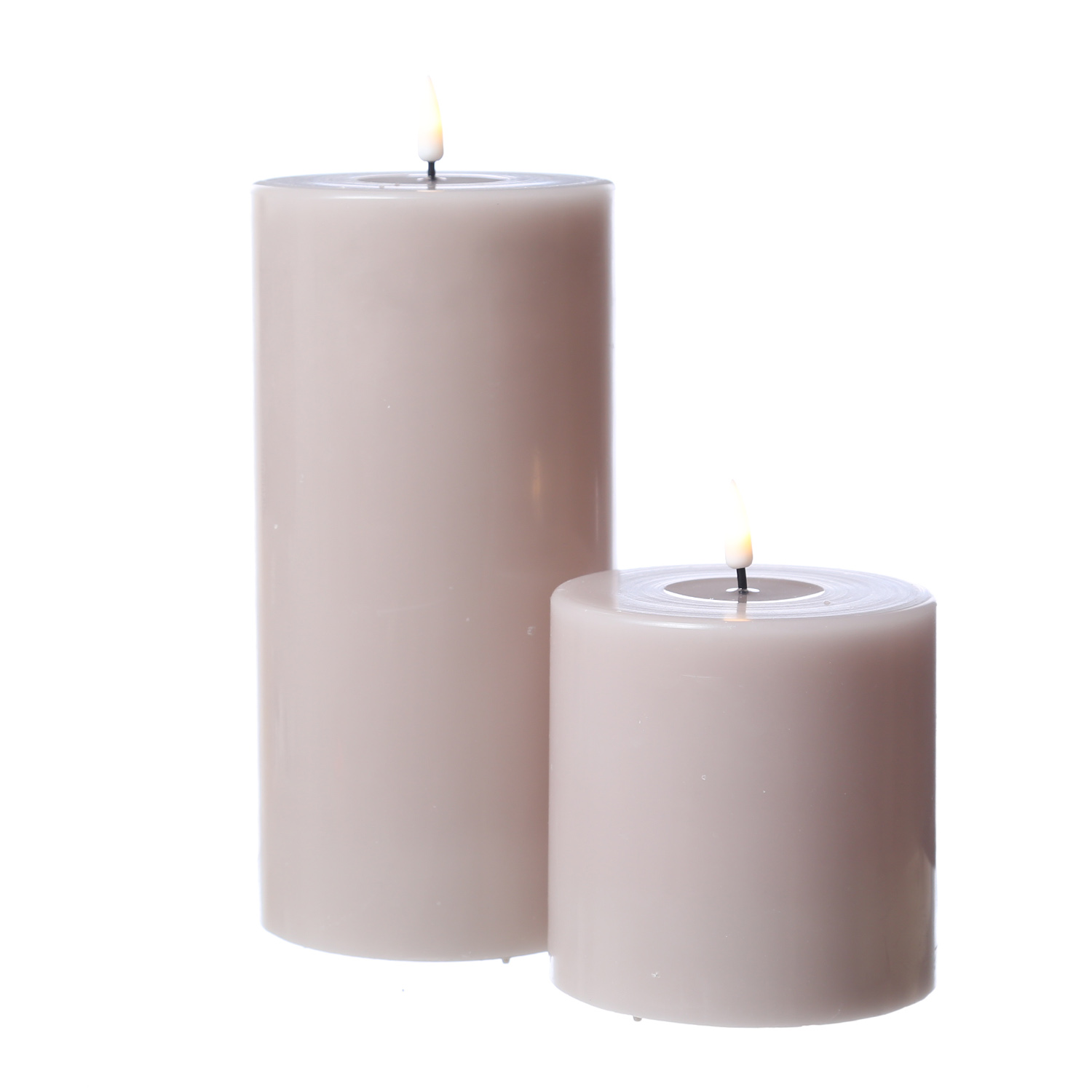LED Stumpenkerze MIA - Echtwachs - realistische 3D Flamme - H: 10cm - D: 10cm - altrosa LED Stumpenkerze MIA - Echtwachs - realistische 3D Flamme - H: 10cm - D: 10cm - altrosa