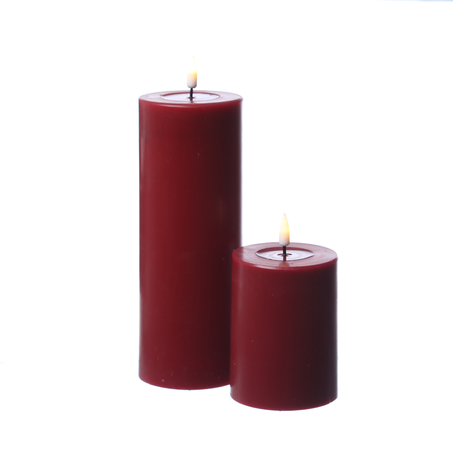 LED Stumpenkerze MIA - Echtwachs - realistische 3D Flamme - H: 20cm - Batteriebetrieb - weinrot LED Stumpenkerze MIA - Echtwachs - realistische 3D Flamme - H: 20cm - Batteriebetrieb - weinrot