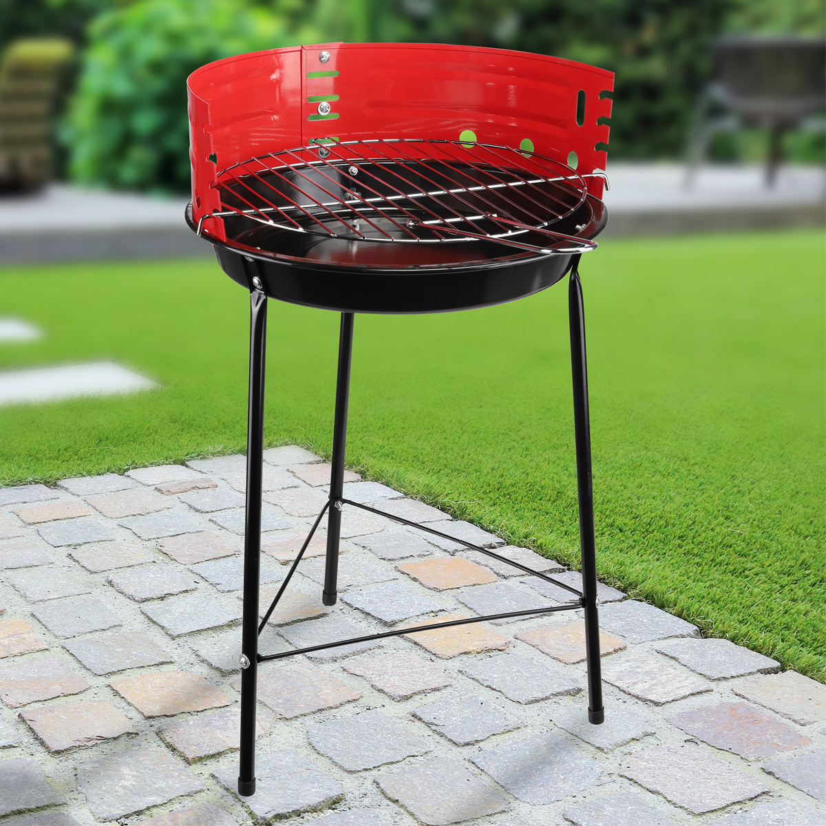 Rundgrill - Kohlegrill - Grillhöhe 56cm - Grillrost höhenverstellbar Rundgrill - Kohlegrill - Grillhöhe 56cm - Grillrost höhenverstellbar