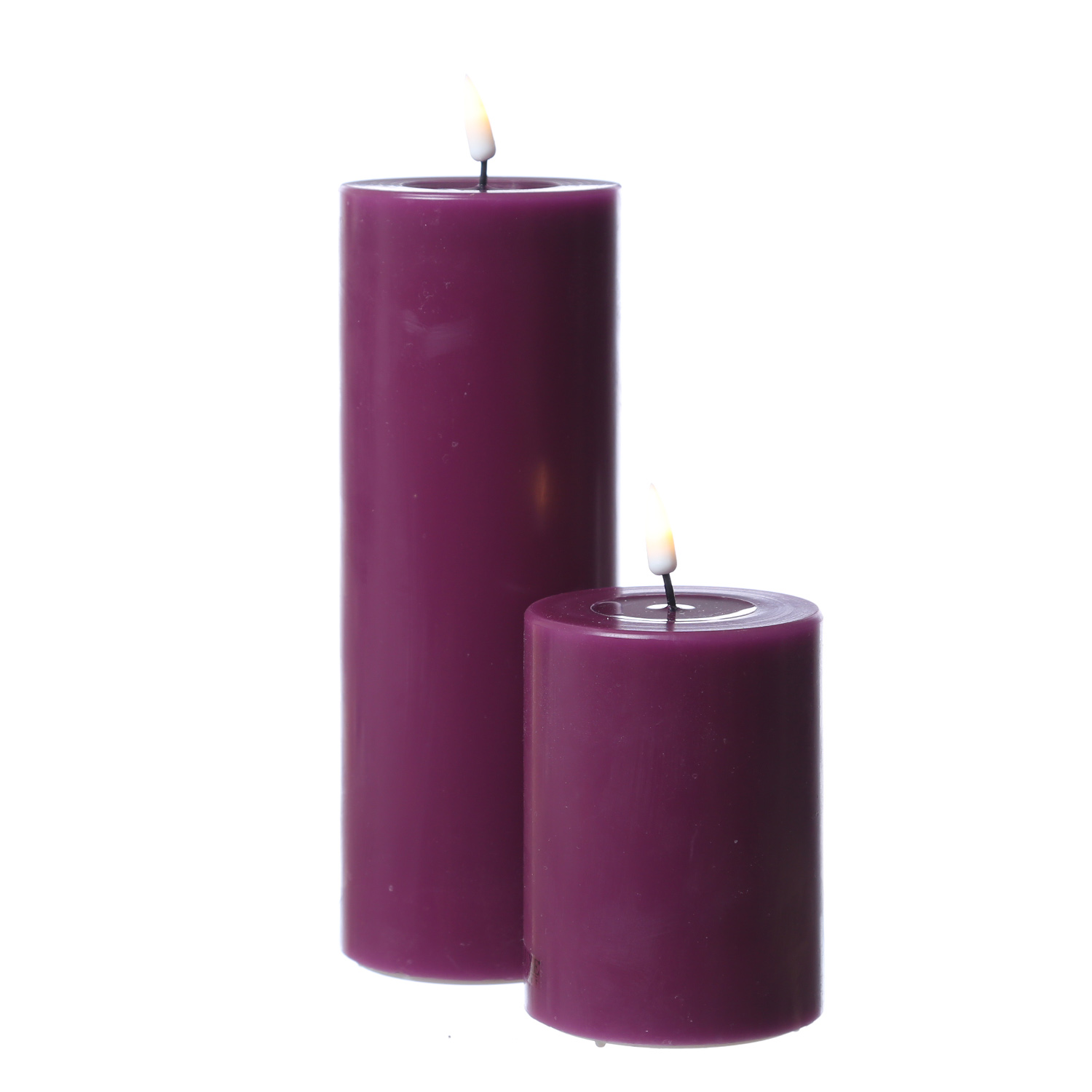 LED Stumpenkerze MIA - Echtwachs - realistische 3D Flamme - H: 10cm - D: 7,5cm - beere LED Stumpenkerze MIA - Echtwachs - realistische 3D Flamme - H: 10cm - D: 7,5cm - beere