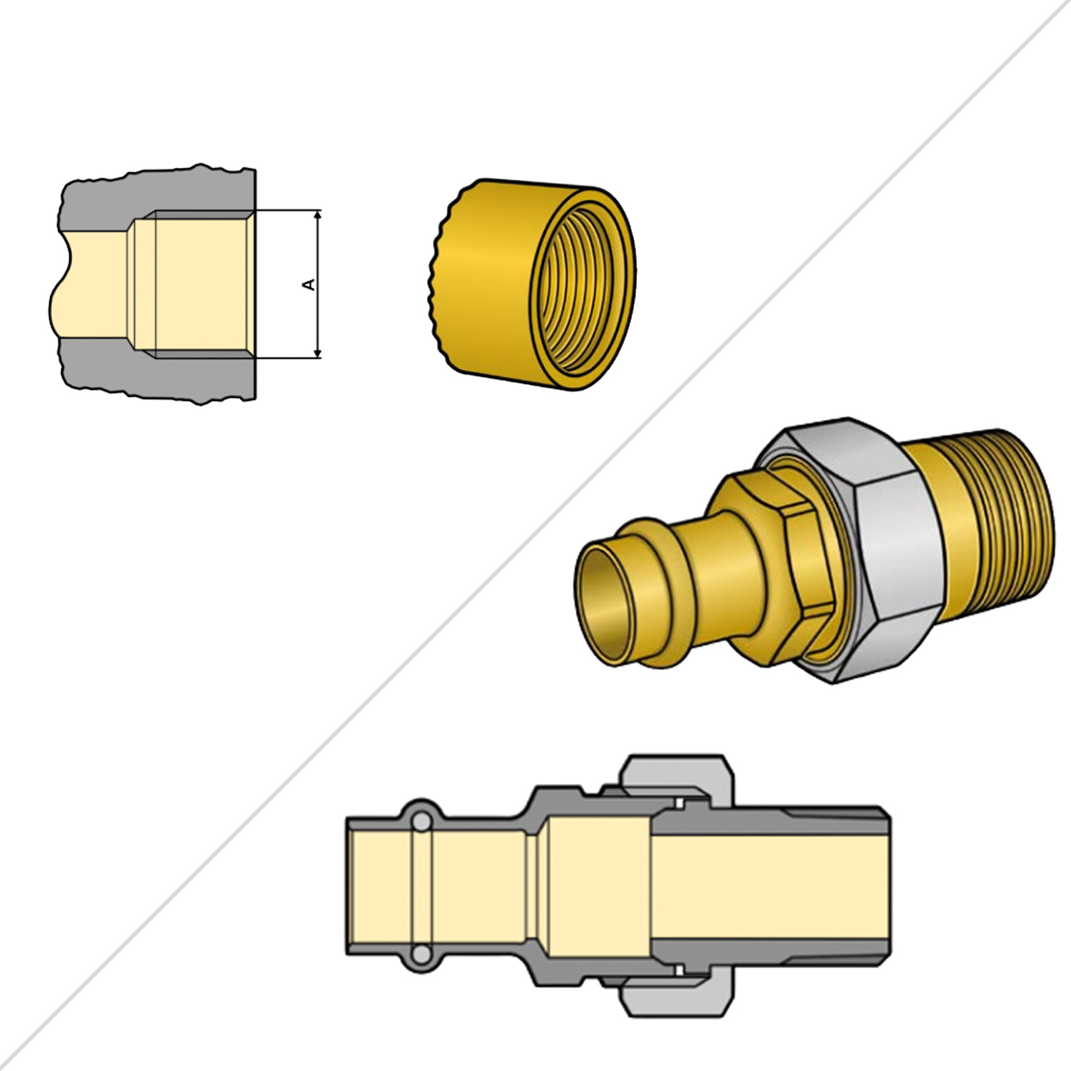 Gasschlauch Gummi 1/4 LH-ÜM auf Stecknippel - 80cm - bis -30°C Gasschlauch Gummi 1/4 LH-ÜM auf Stecknippel - 80cm - bis -30°C