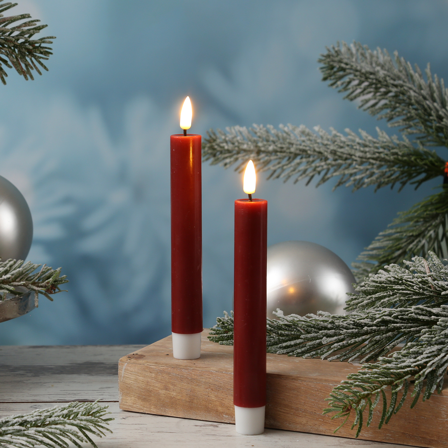 LED Stabkerzen MIA - Echtwachs - realistische 3D Flamme - H: 15cm - bordeauxrot - 2 Stk LED Stabkerzen MIA - Echtwachs - realistische 3D Flamme - H: 15cm - bordeauxrot - 2 Stk