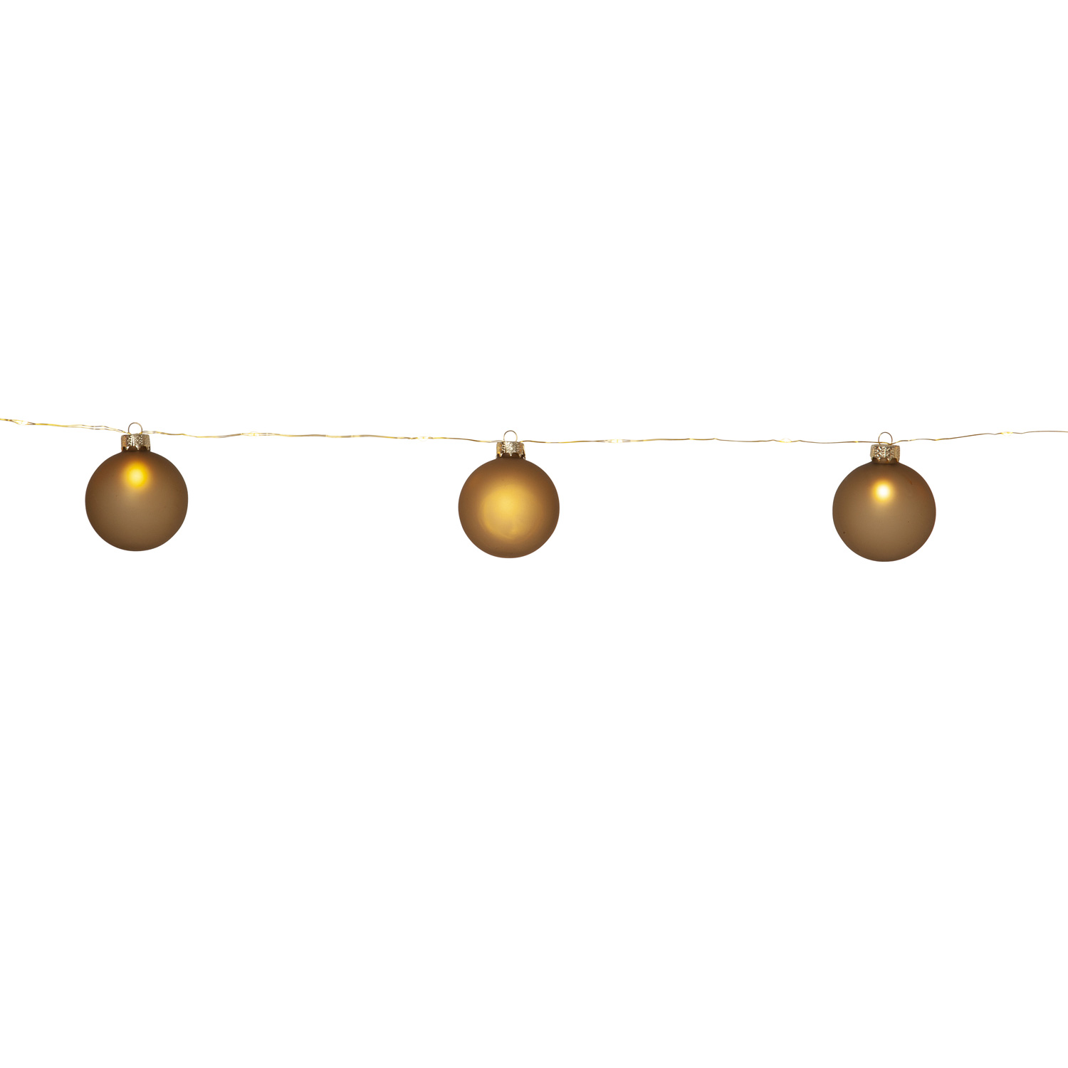 LED Lichterkette Christbaumkugel - Glas - 22 warmweiße LED - L: 1,6m - Timer - Batterie - gold LED Lichterkette Christbaumkugel - Glas - 22 warmweiße LED - L: 1,6m - Timer - Batterie - gold