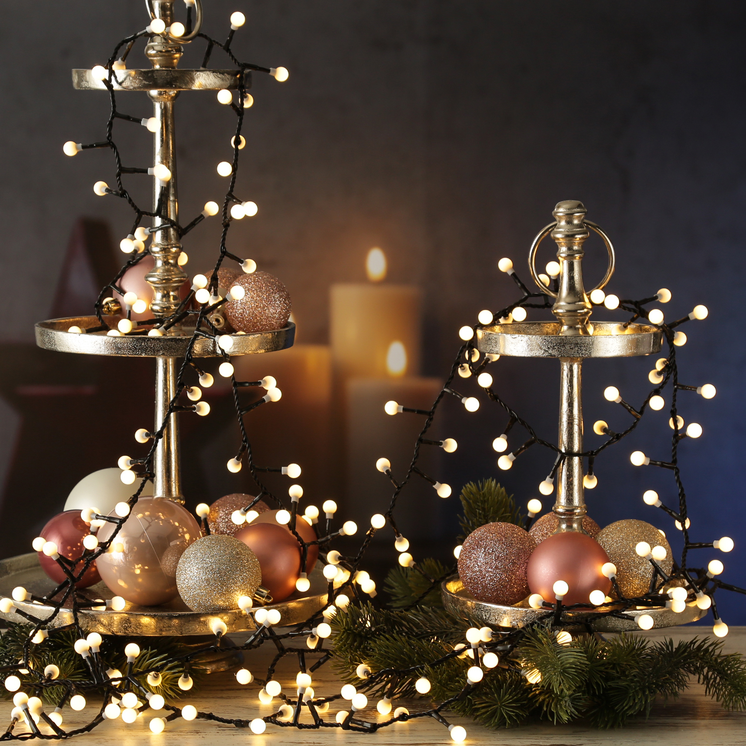 LED Lichterkette BERRY TWINKLE - 350 weiße Mini Kugeln - 8 Funktionen - Timer - L: 7,5m LED Lichterkette BERRY TWINKLE - 350 weiße Mini Kugeln - 8 Funktionen - Timer - L: 7,5m