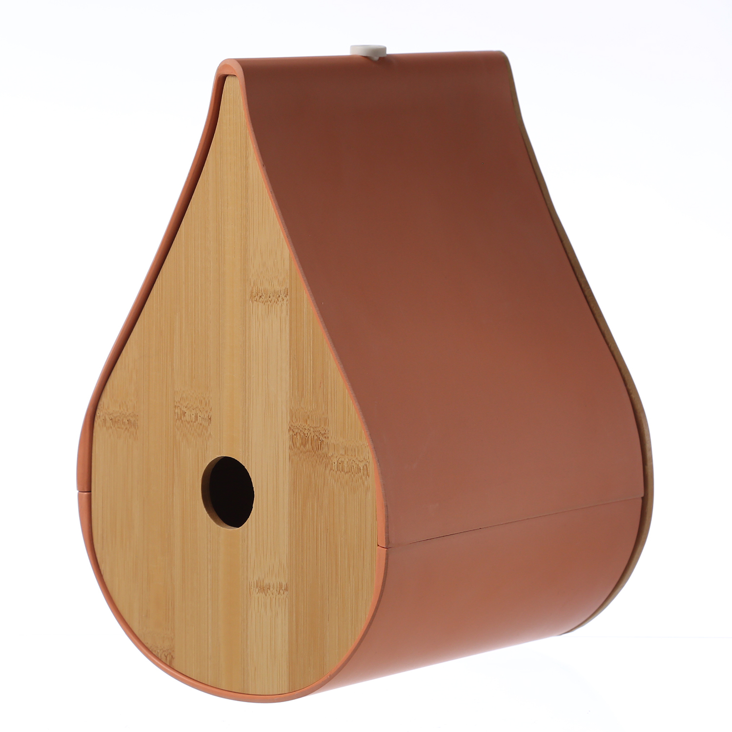 Vogelhaus - Nistkasten - Bambus - mit Aufhänger - H: 27,5cm - L: 18,5cm - orange