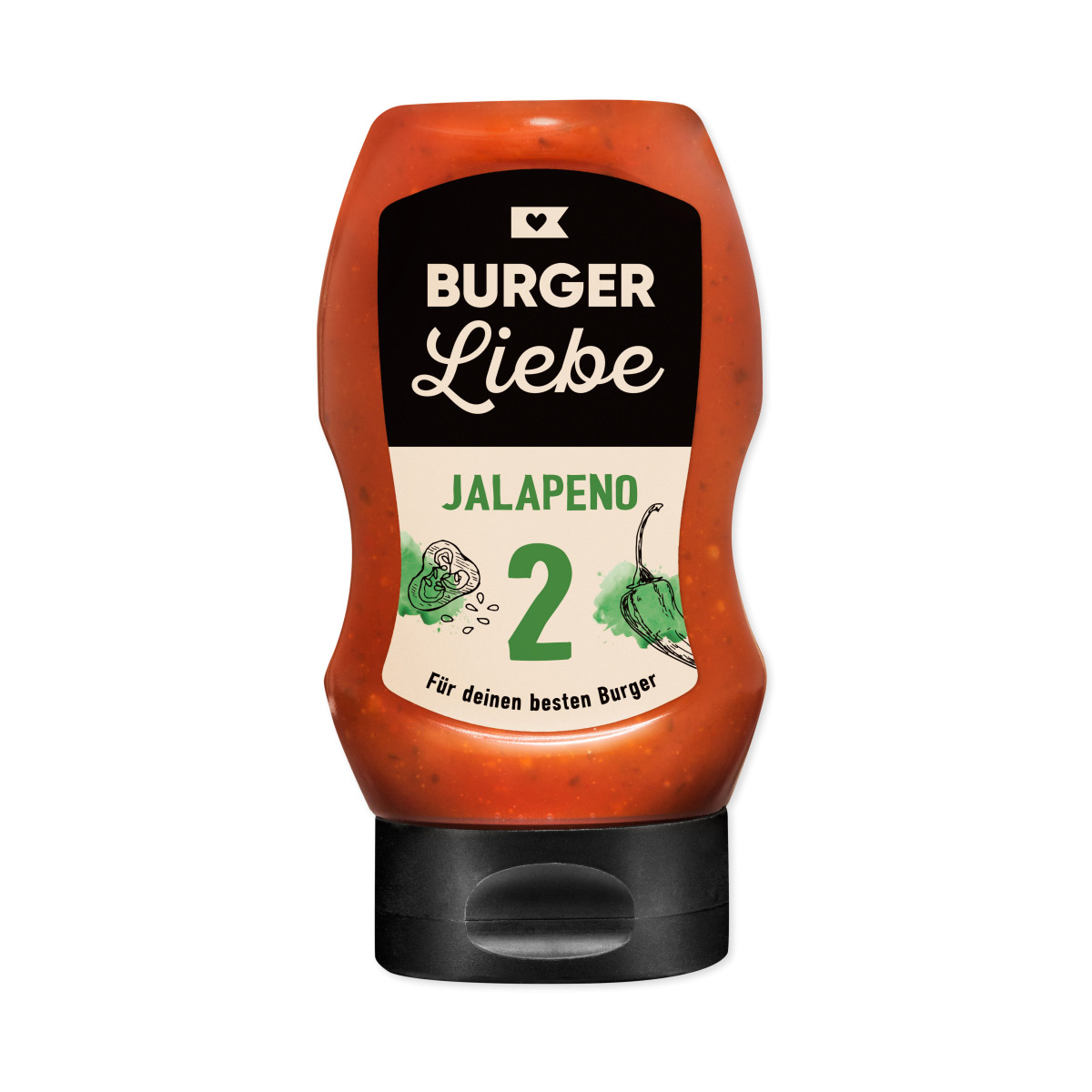 BURGER LIEBE Burgersoße - Jalapeno - 300ml - vegan - ohne Konservierungsstoffe BURGER LIEBE Burgersoße - Jalapeno - 300ml - vegan - ohne Konservierungsstoffe