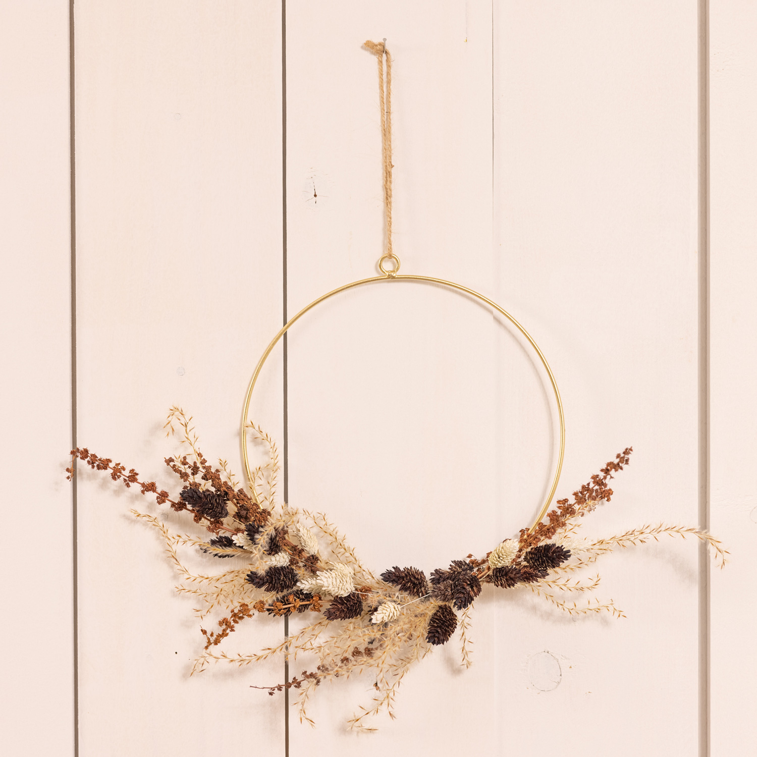 Deko-Ring mit Trockenblumen - Aufhängeroese - L: 37cm - Fensterdeko - natur Deko-Ring mit Trockenblumen - Aufhängeroese - L: 37cm - Fensterdeko - natur