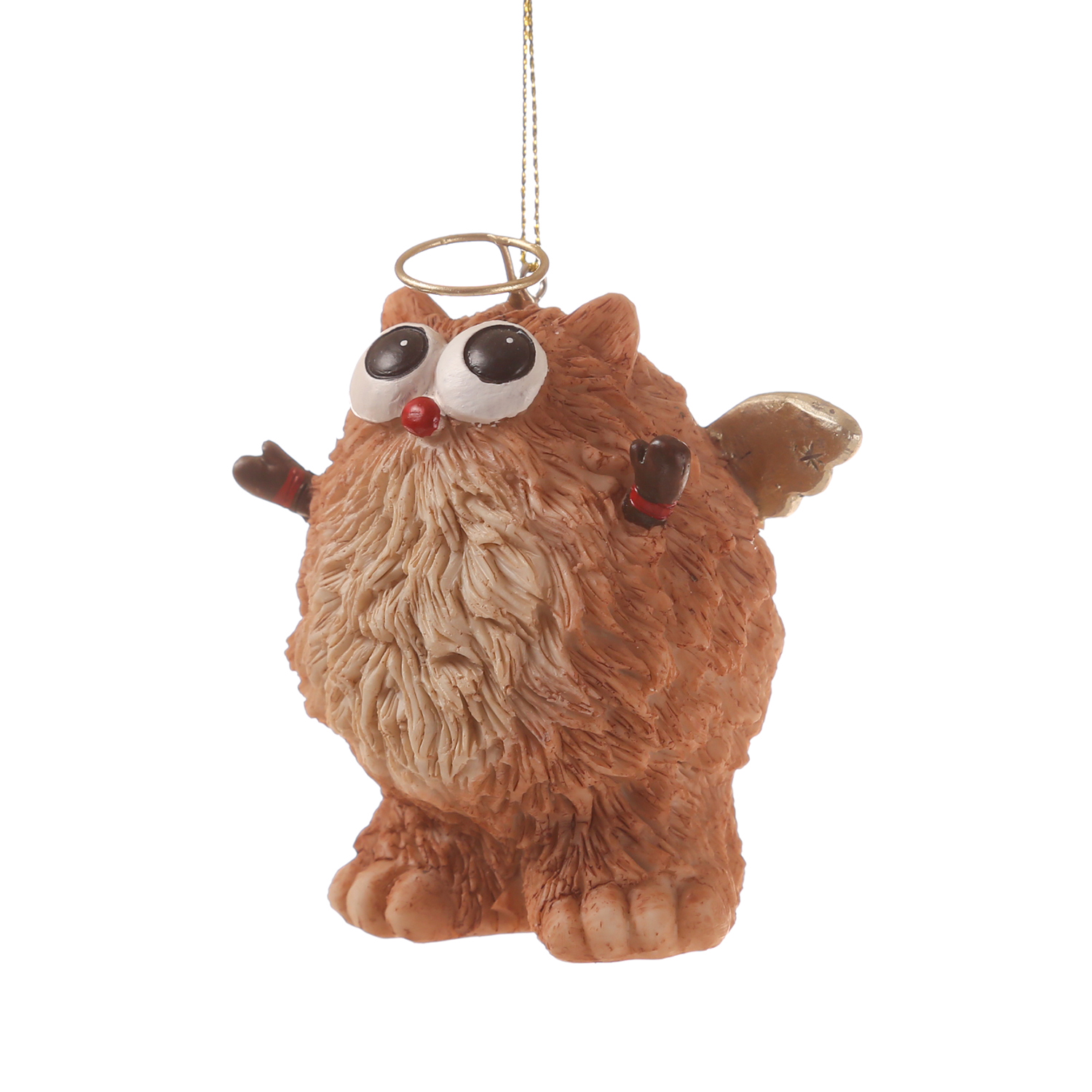 Weihnachtsbaumschmuck Yeti TIP - Polyresin - inkl. Aufhänger - matt - H: 8,5cm - braun