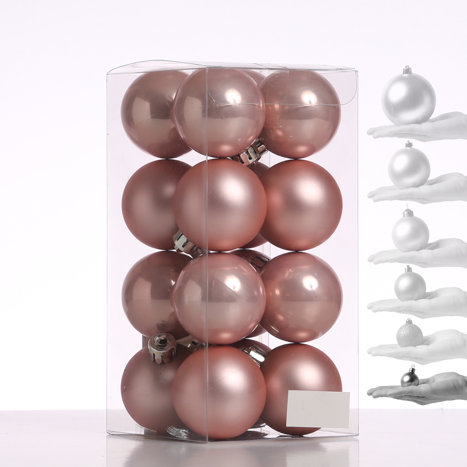 Christbaumkugel - Weihnachtsbaumkugel - bruchfest - D: 4cm - glänzend matt - puderrosa - 16er Set Christbaumkugel - Weihnachtsbaumkugel - bruchfest - D: 4cm - glänzend matt - puderrosa - 16er Set