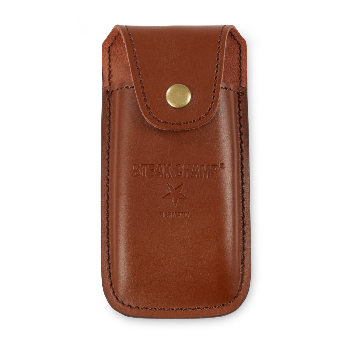 STEAK CHAMP BULL FORK Gabel mit Leder Holster - Profi Werkzeug mit Gürtelclip
