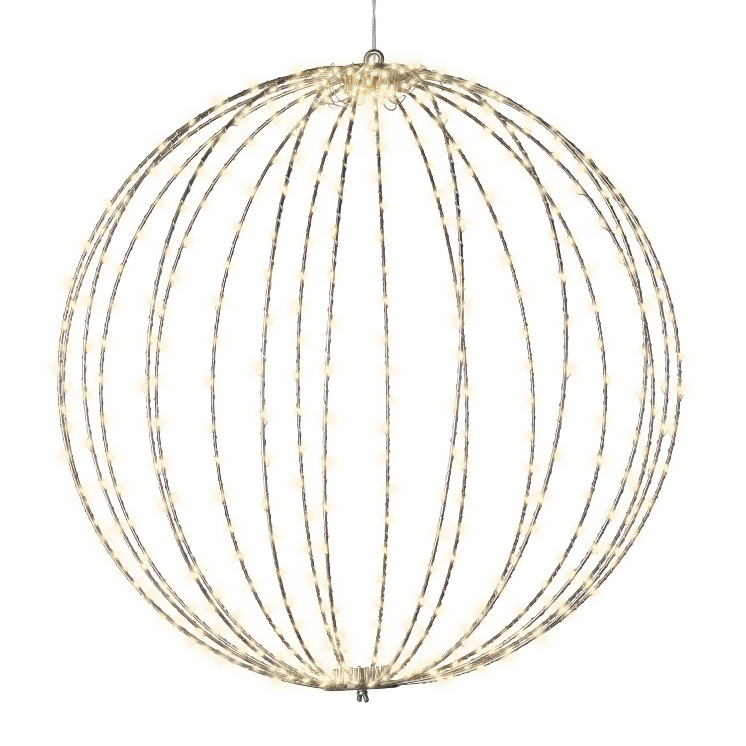 LED Drahtkugel - 3D Leuchtkugel - D: 58cm - 480 warmweiße LED - faltbar - 8 Modi/Timer - Innen/Außen