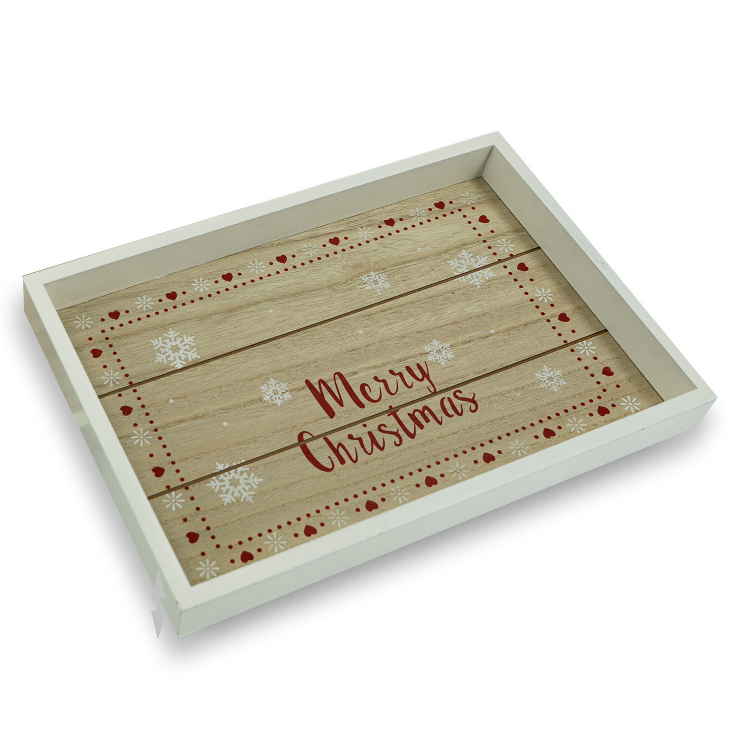 Tablett MERRY CHRISTMAS - Holz - L: 35cm - B: 24cm - weiß, rot, natur Tablett MERRY CHRISTMAS - Holz - L: 35cm - B: 24cm - weiß, rot, natur
