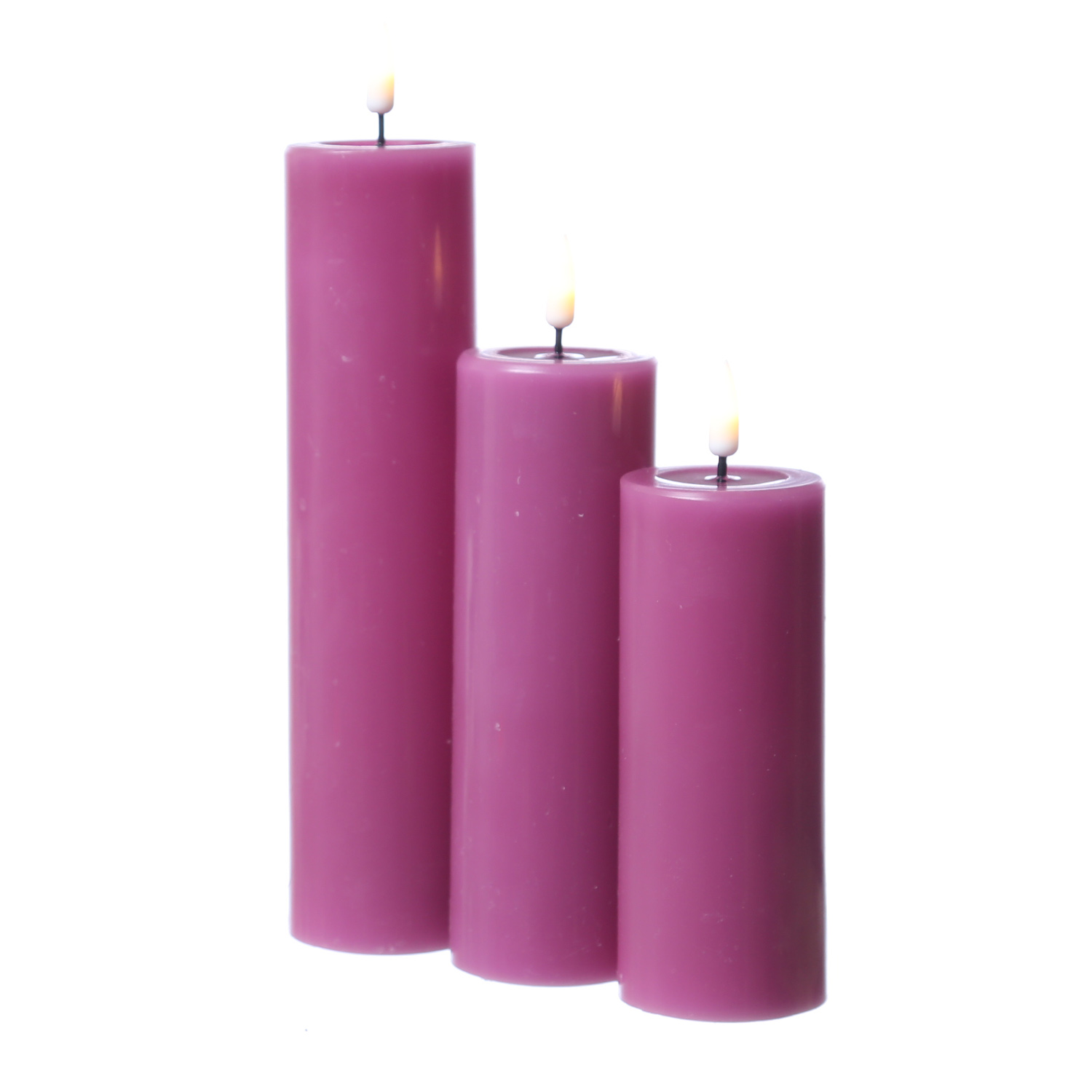 LED Stumpenkerze MIA - Echtwachs - realistische 3D Flamme - H: 15cm - D: 5cm - malve LED Stumpenkerze MIA - Echtwachs - realistische 3D Flamme - H: 15cm - D: 5cm - malve