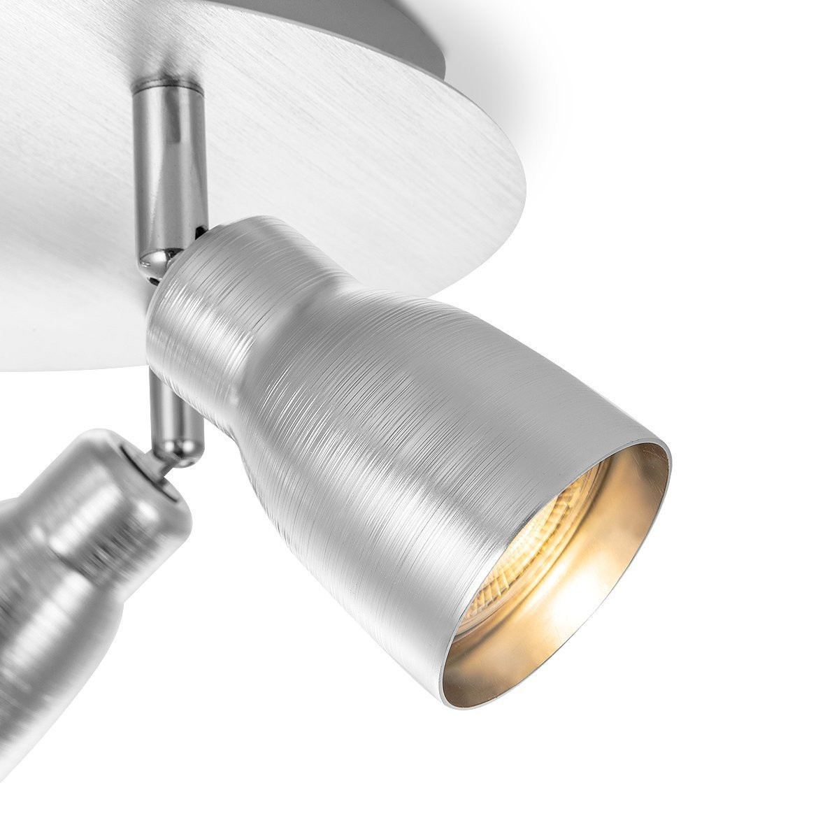 Deckenleuchte / Rondell ALBA aluminium silber - 3fach - inkl. GU10 LED Leuchtmittel
