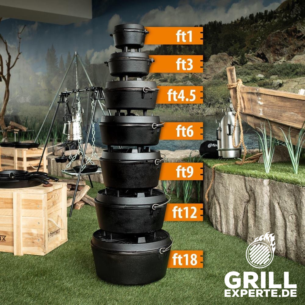Petromax Grill-/Feuerpfanne fp20h-t - mit 2 Henkeln - D: 20cm - Gusspfanne - 1l