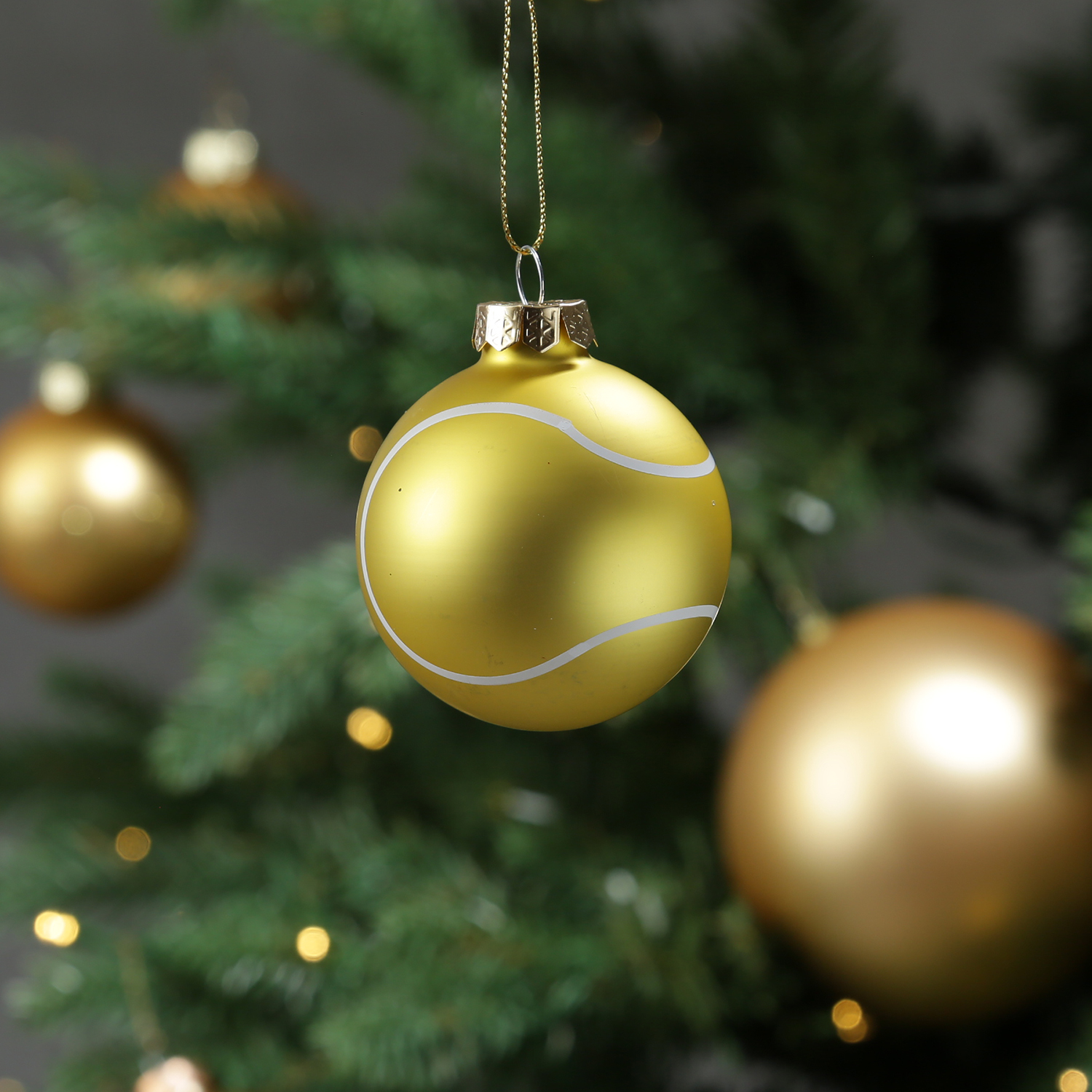 Weihnachtsbaumschmuck Tennisball - Christbaumschmuck - Glas - D: 5,6cm - gelb Weihnachtsbaumschmuck Tennisball - Christbaumschmuck - Glas - D: 5,6cm - gelb