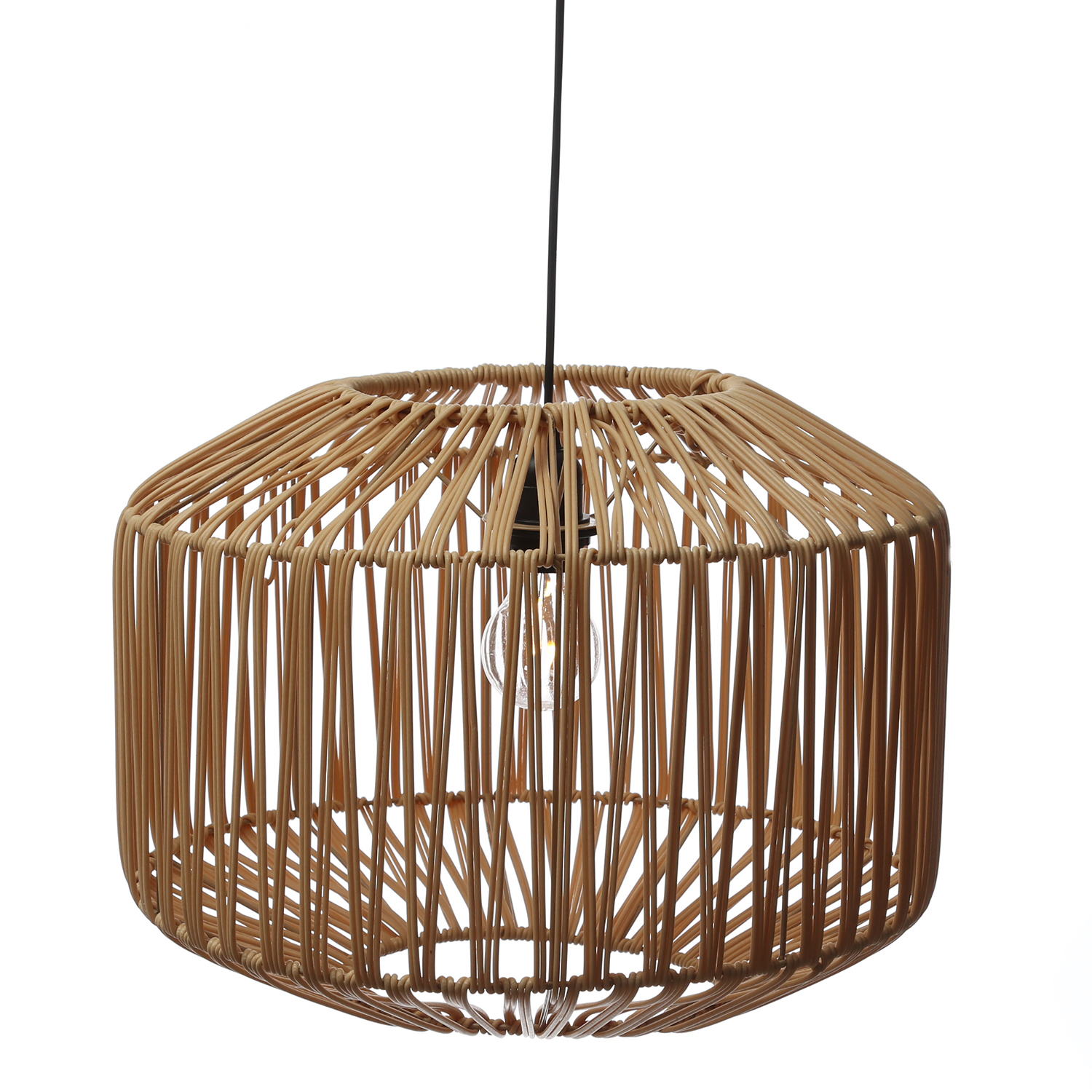 LED Hängeleuchte - Lampenschirm aus Kunststoffseil - D: 40cm - Timer - outdoor