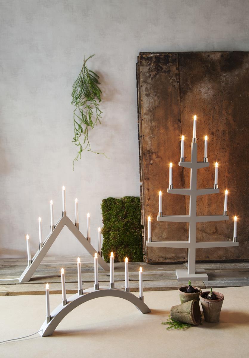 Fensterleuchter TALL  - 7 warmweiße Glühlampen - L: 66cm, H: 63cm - Holz - Schalter - Grau Fensterleuchter TALL  - 7 warmweiße Glühlampen - L: 66cm, H: 63cm - Holz - Schalter - Grau