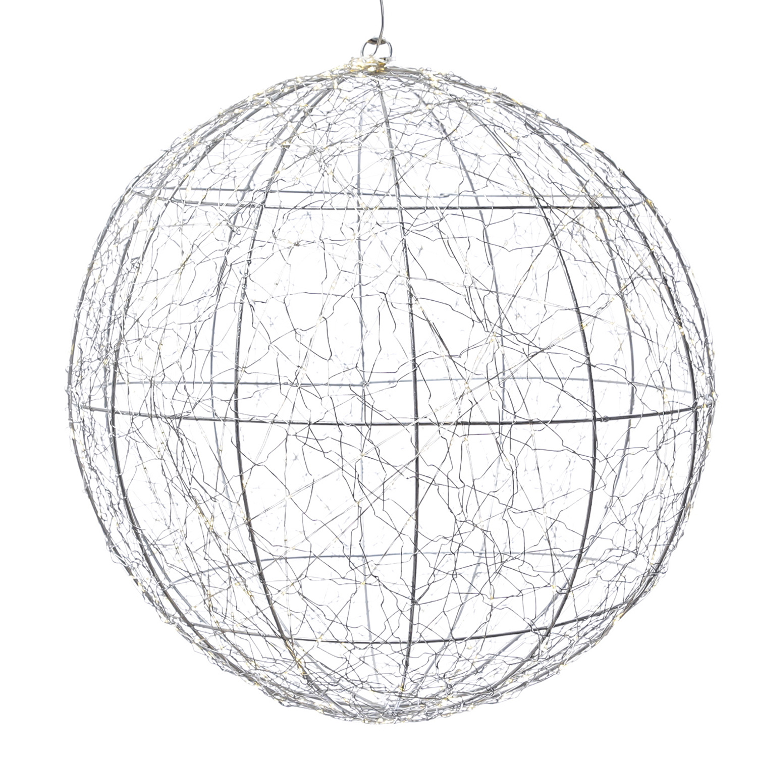 LED Drahtkugel - Leuchtkugel - 960 warmweiße LED - Timer - D: 58cm - für Innen/Außen