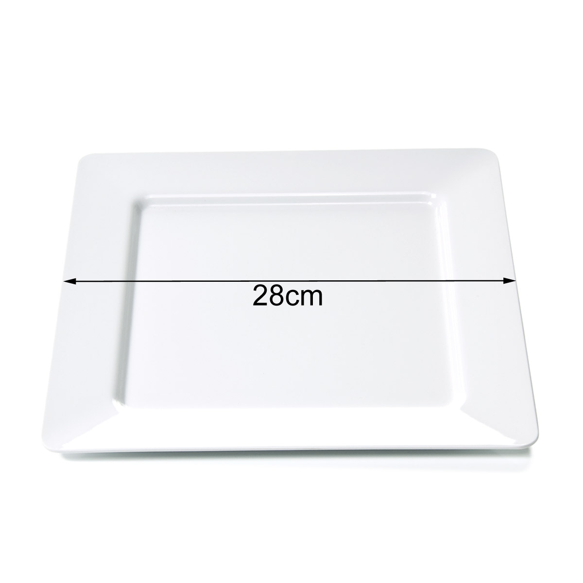 Campingteller SUMMER - Melamin - quadratisch 28 x 28cm-  flach - weiß
