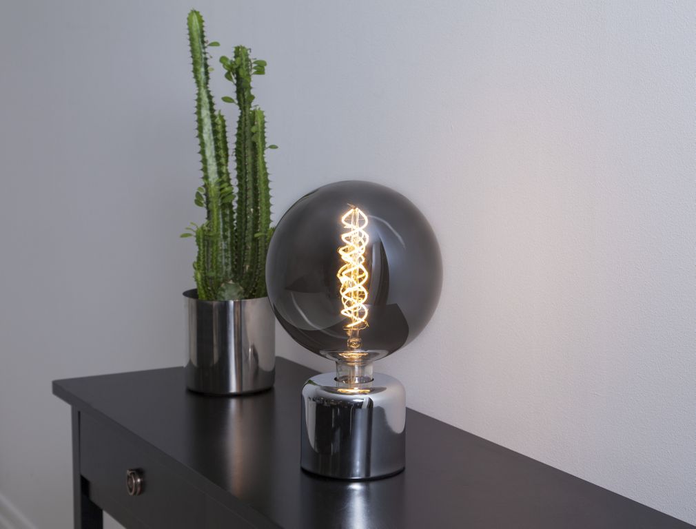 Lampenhalterung GLANS - Tischleuchte - E27 - stehend - Kabel mit Schalter - silber Lampenhalterung GLANS - Tischleuchte - E27 - stehend - Kabel mit Schalter - silber