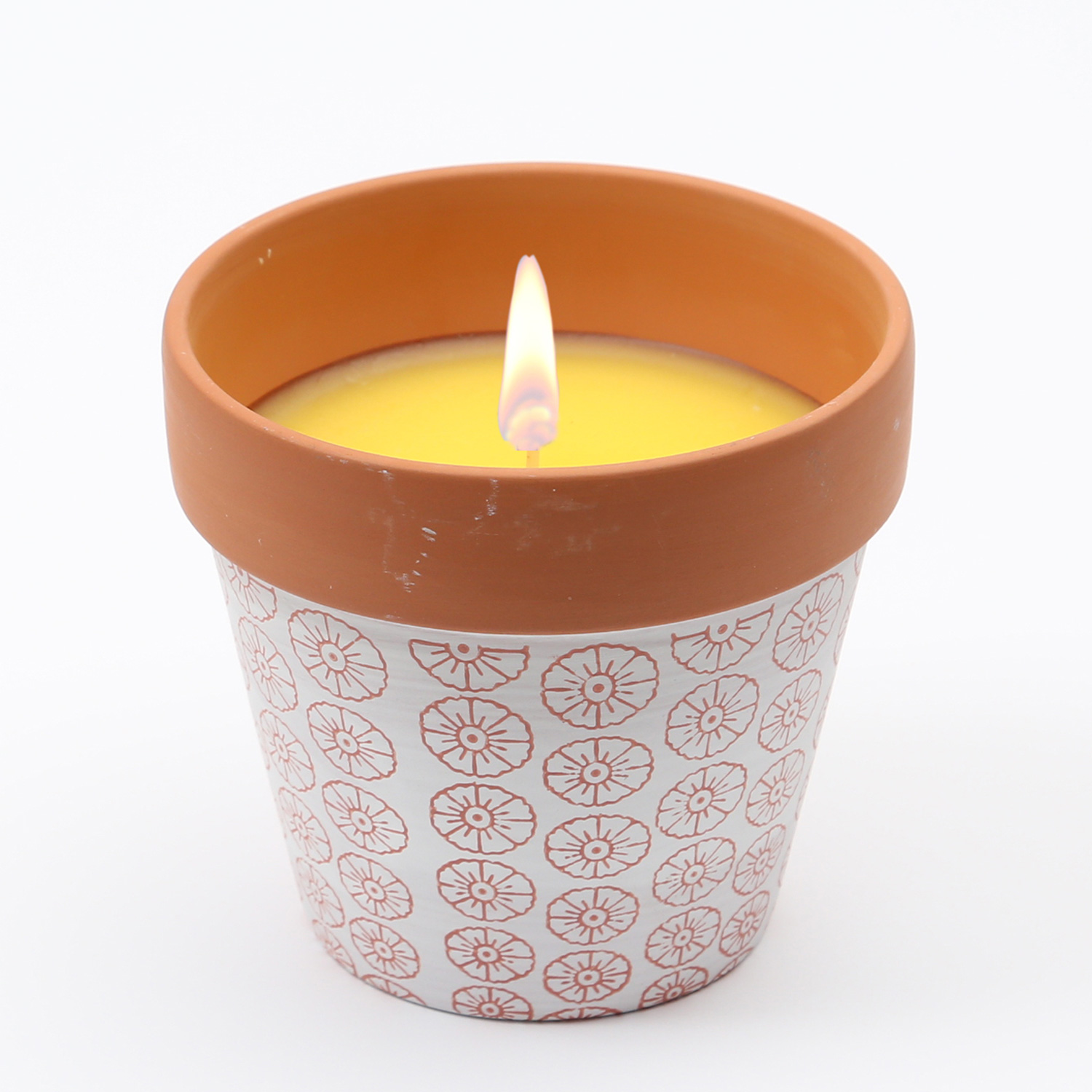Duftkerze CITRONELLA - Echtwachs in Tontopf - H: 10cm - gegen Stechmücken - rosa Duftkerze CITRONELLA - Echtwachs in Tontopf - H: 10cm - gegen Stechmücken - rosa