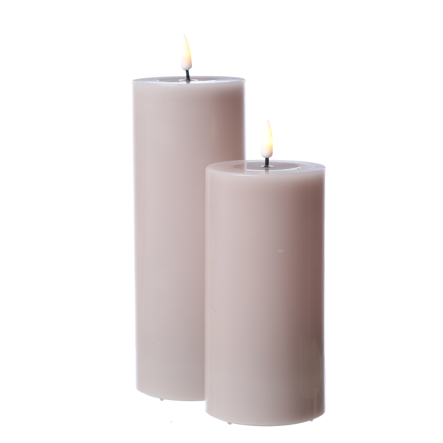 LED Stumpenkerze MIA - Echtwachs - realistische 3D Flamme - H: 20cm - D: 7,5cm - altrosa LED Stumpenkerze MIA - Echtwachs - realistische 3D Flamme - H: 20cm - D: 7,5cm - altrosa