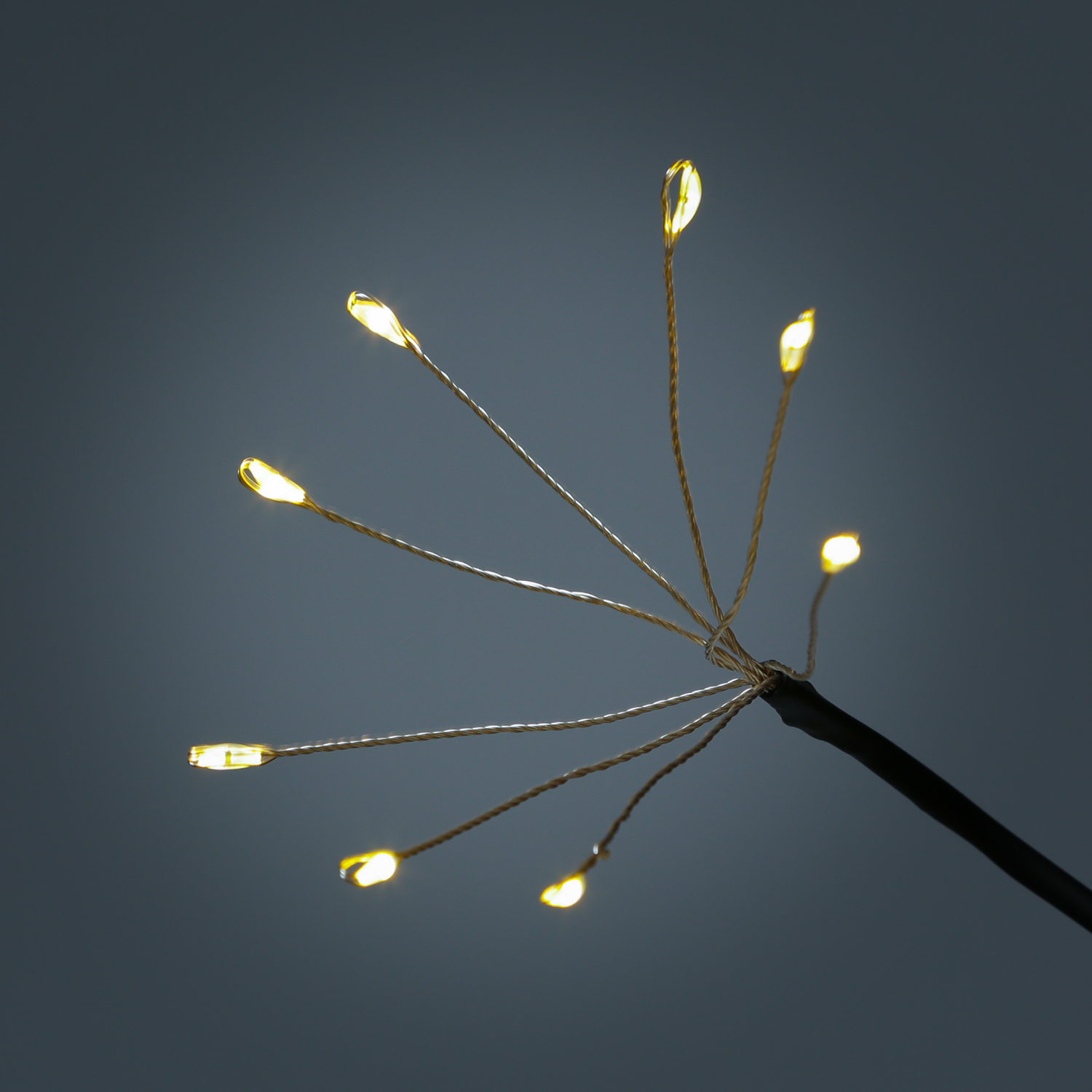 LED Gartenstecker Feuerwerk - Leuchtstäbe Pusteblumen - H: 80cm - 8Funkt./Fernb. - 8er Set schwarz