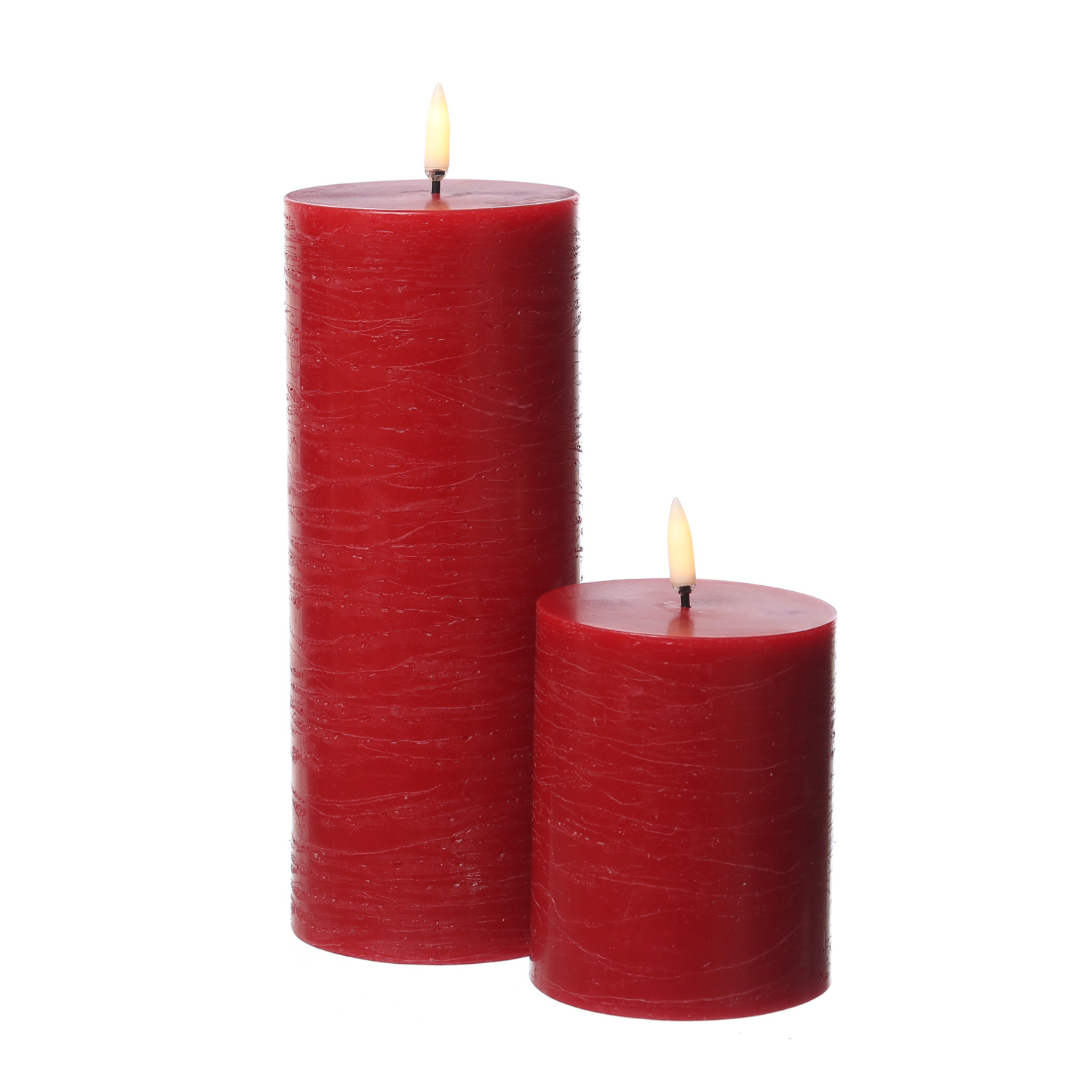 LED Kerze PIA - Rustik-Optik - Echtwachs - H: 20cm - D: 7,8cm - Timer - bis zu 1000 Std. - rot LED Kerze PIA - Rustik-Optik - Echtwachs - H: 20cm - D: 7,8cm - Timer - bis zu 1000 Std. - rot