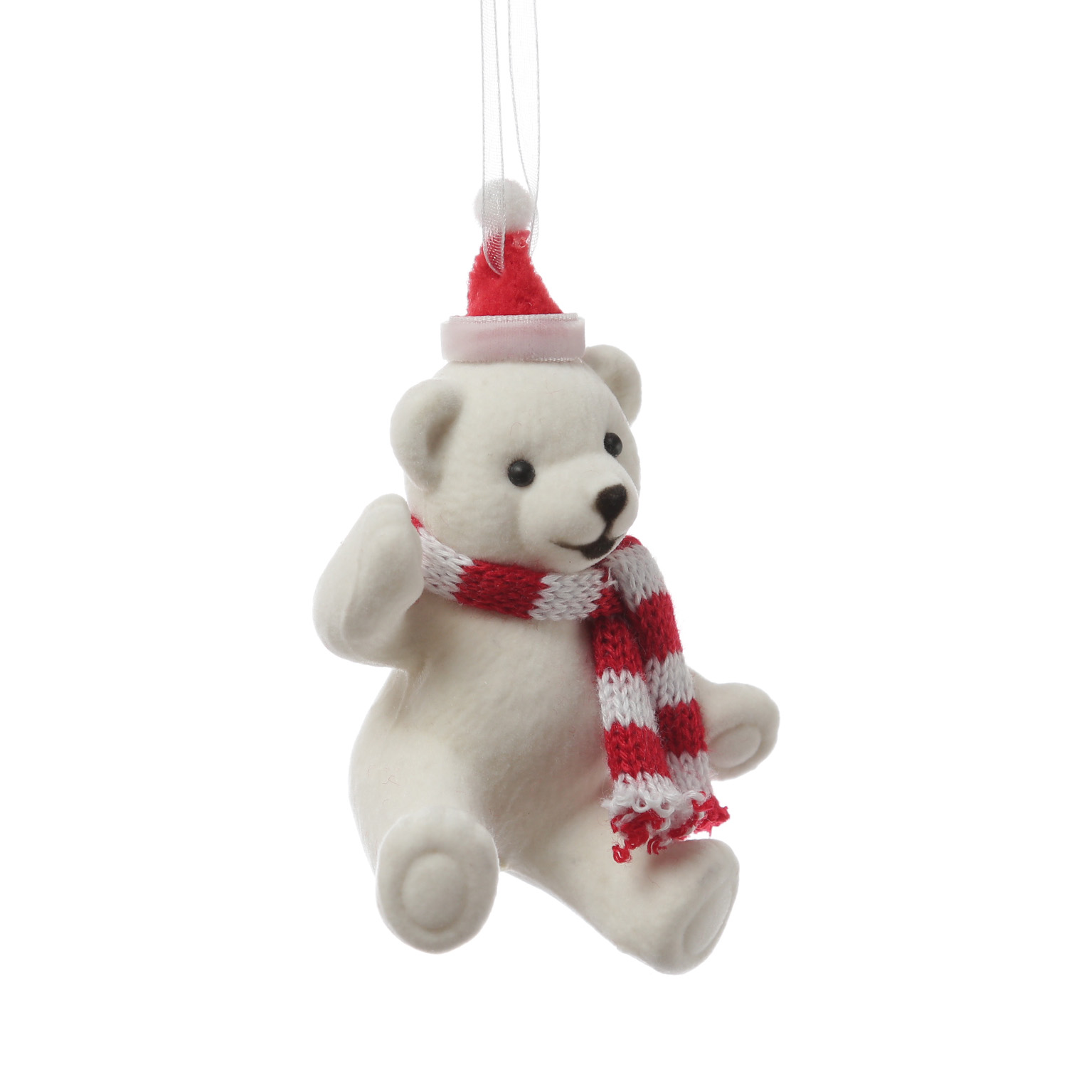 Weihnachtsbaumschmuck Bärchen mit Schal und Mütze - Christbaumschmuck - Kunststoff - H: 11cm