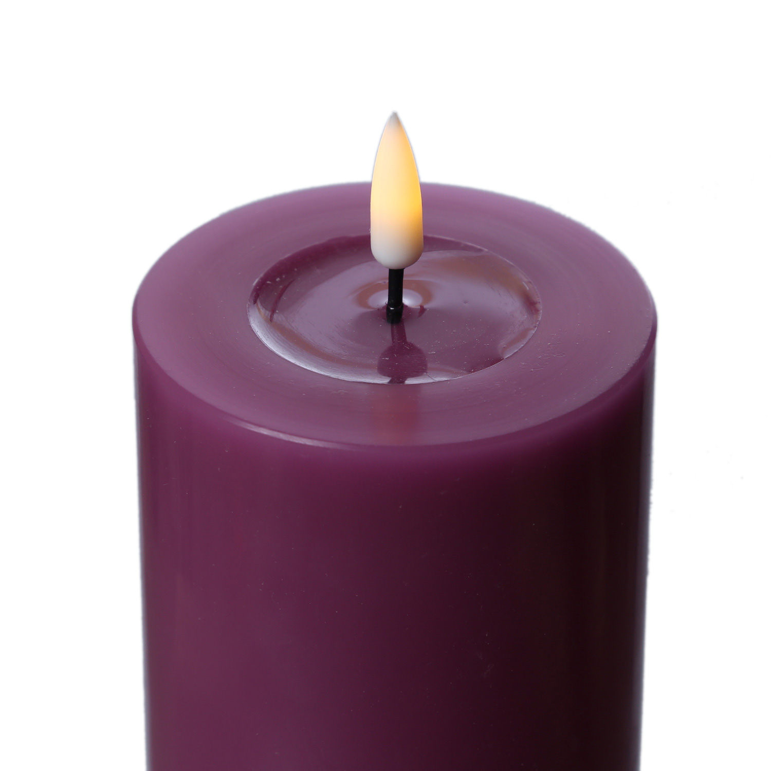 LED Stumpenkerze MIA - Echtwachs - realistische 3D Flamme - H: 15cm - D: 5cm - malve LED Stumpenkerze MIA - Echtwachs - realistische 3D Flamme - H: 15cm - D: 5cm - malve