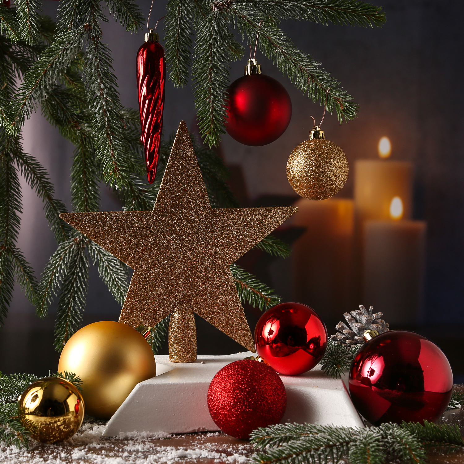 Christbaumkugel - Weihnachtsbaumkugel - bruchfest - glänzend matt glitzernd - gold, rot - 33er Set Christbaumkugel - Weihnachtsbaumkugel - bruchfest - glänzend matt glitzernd - gold, rot - 33er Set