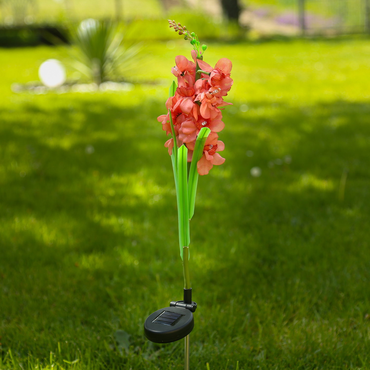 LED Solar Gartenstecker Blume GLADIOLE - 10 warmweiße LED - H: 81cm - Lichtsensor - rot LED Solar Gartenstecker Blume GLADIOLE - 10 warmweiße LED - H: 81cm - Lichtsensor - rot