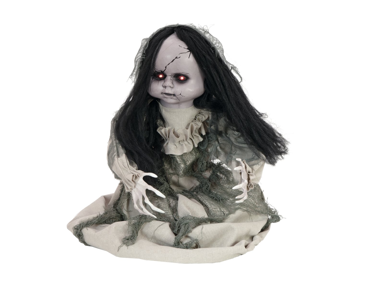 Tanzende Geisterpuppe - bewegte 46cm Halloween Figur mit Licht und Geräuscheffekten - Sensor