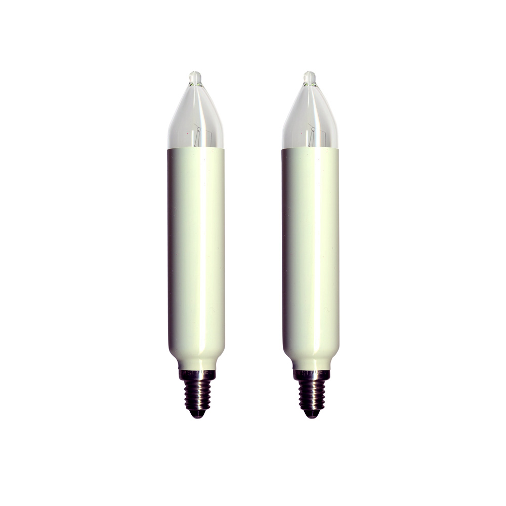 Ersatzkerzen 2er Pack - E10 - 34V - 3W - H: 12cm - D: 2cm Ersatzkerzen 2er Pack - E10 - 34V - 3W - H: 12cm - D: 2cm