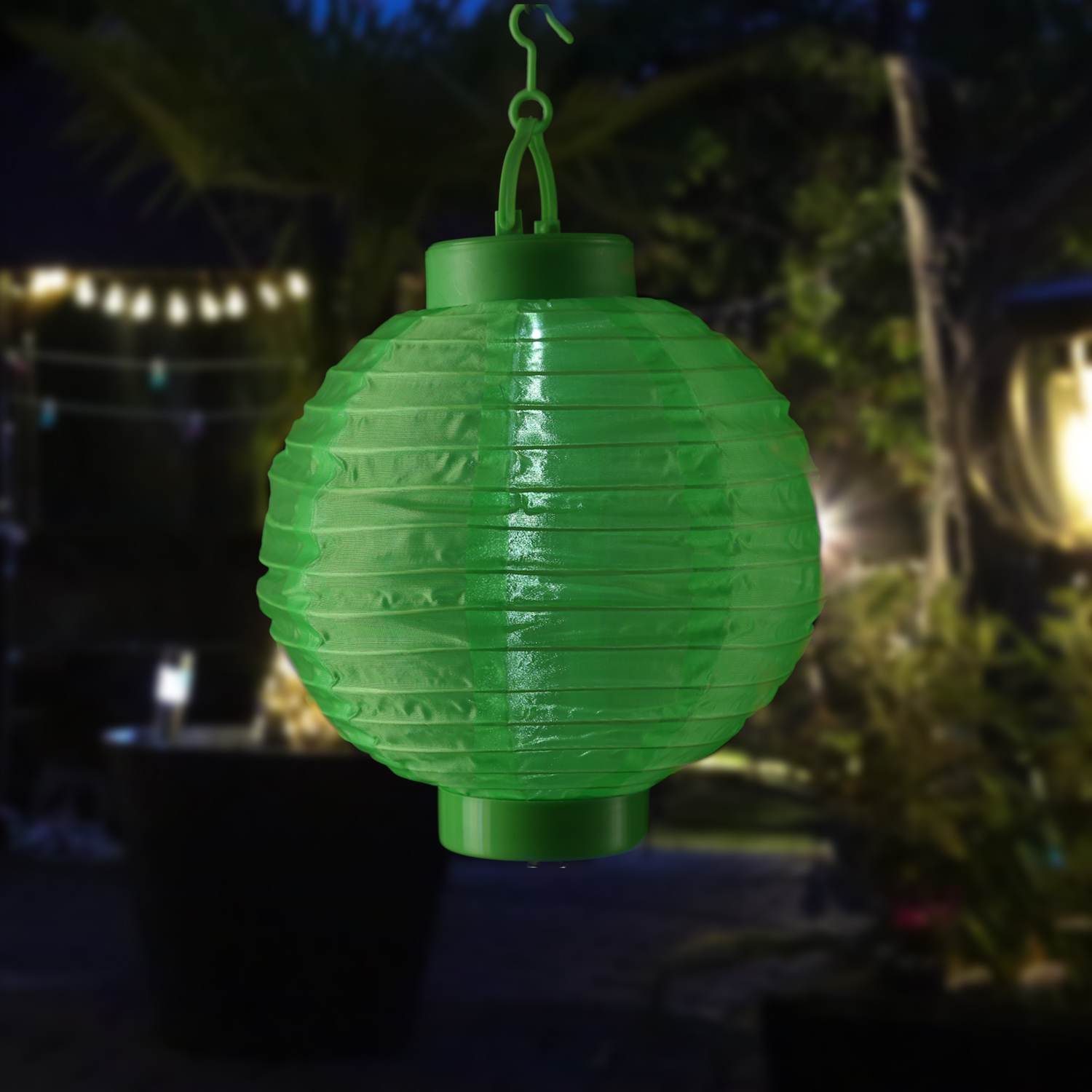 LED Solar Lampion - kaltweiße LED - H: 23cm - D: 20cm - Lichtsensor - grün LED Solar Lampion - kaltweiße LED - H: 23cm - D: 20cm - Lichtsensor - grün