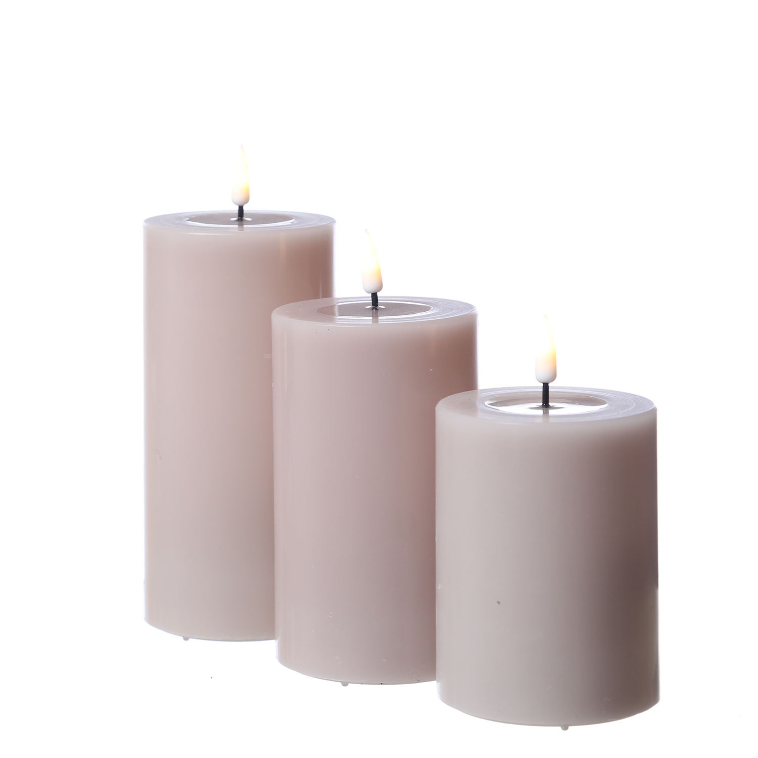 LED Stumpenkerze MIA - Echtwachs - realistische 3D Flamme - H: 12,5cm - D: 7,5cm - altrosa LED Stumpenkerze MIA - Echtwachs - realistische 3D Flamme - H: 12,5cm - D: 7,5cm - altrosa