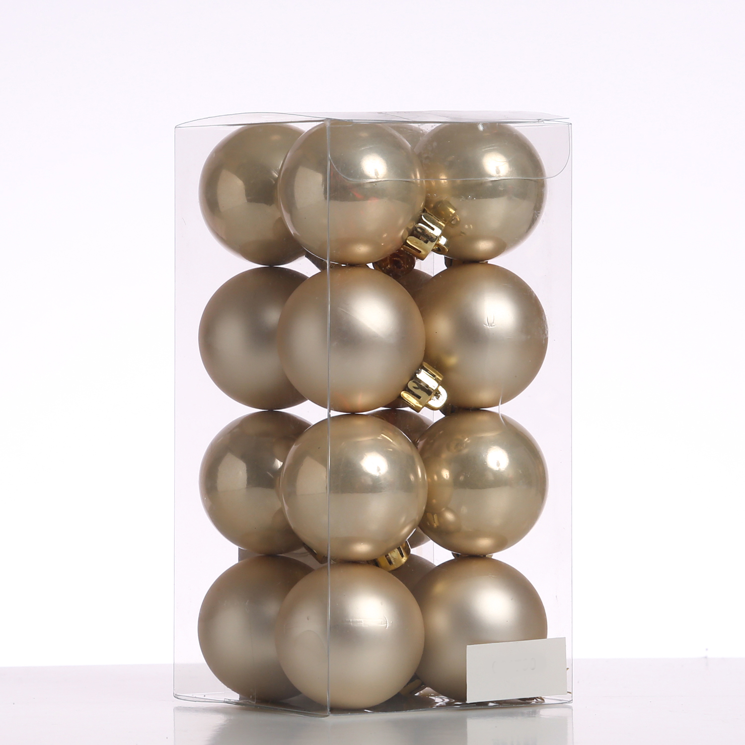 Christbaumkugel - Weihnachtskugel - bruchfest - D: 4cm - glänzend und matt - champagner - 16er Set Christbaumkugel - Weihnachtskugel - bruchfest - D: 4cm - glänzend und matt - champagner - 16er Set