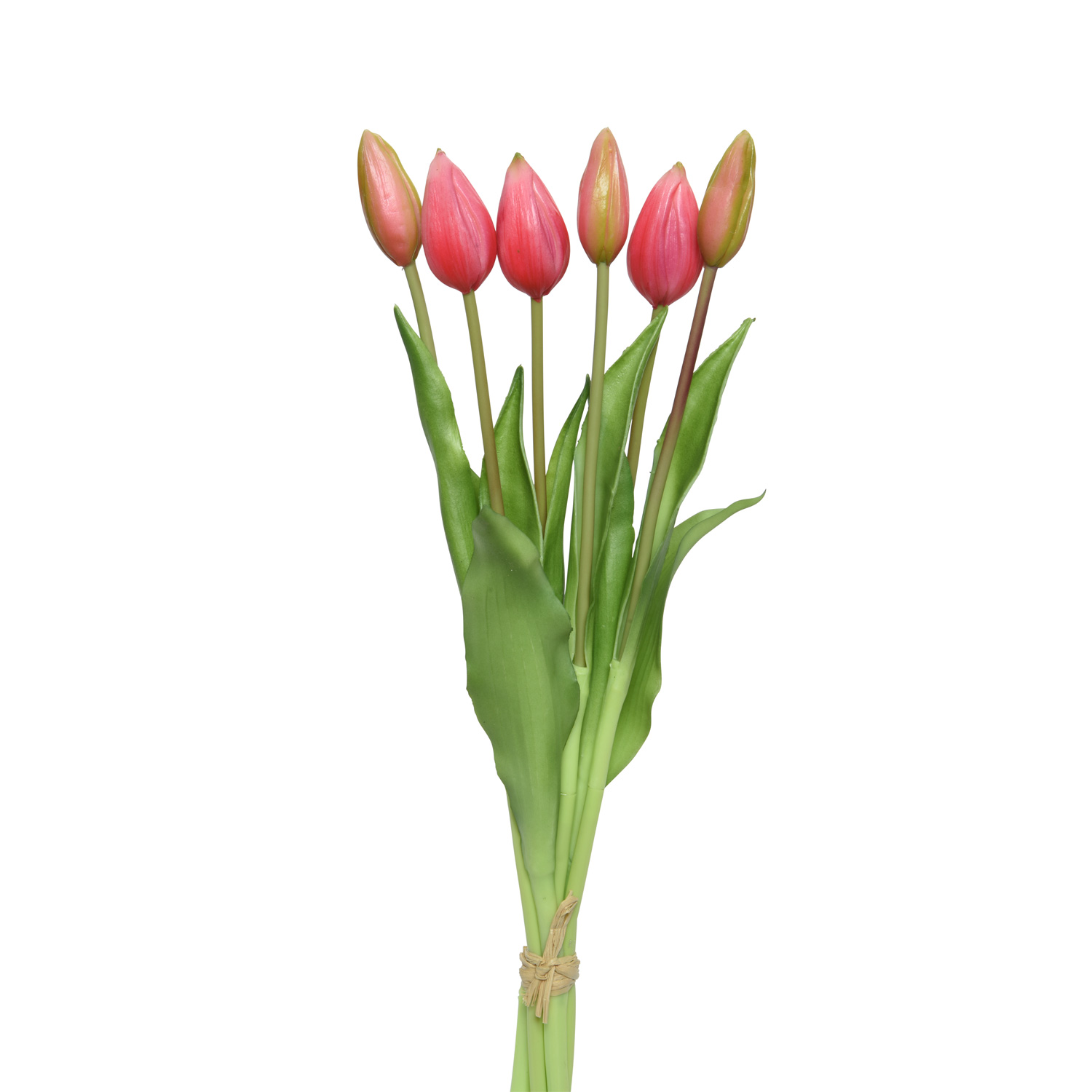 Tulpenbund mit 6 Blüten - Kunstblumen - H: 40cm - rosa Tulpenbund mit 6 Blüten - Kunstblumen - H: 40cm - rosa
