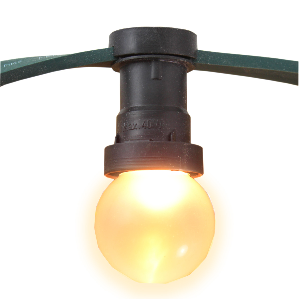 Illu-/Partylichterkette 20m - Außenlichterkette - Made in Germany - 40 x ultra-warmweiße LED Kugeln