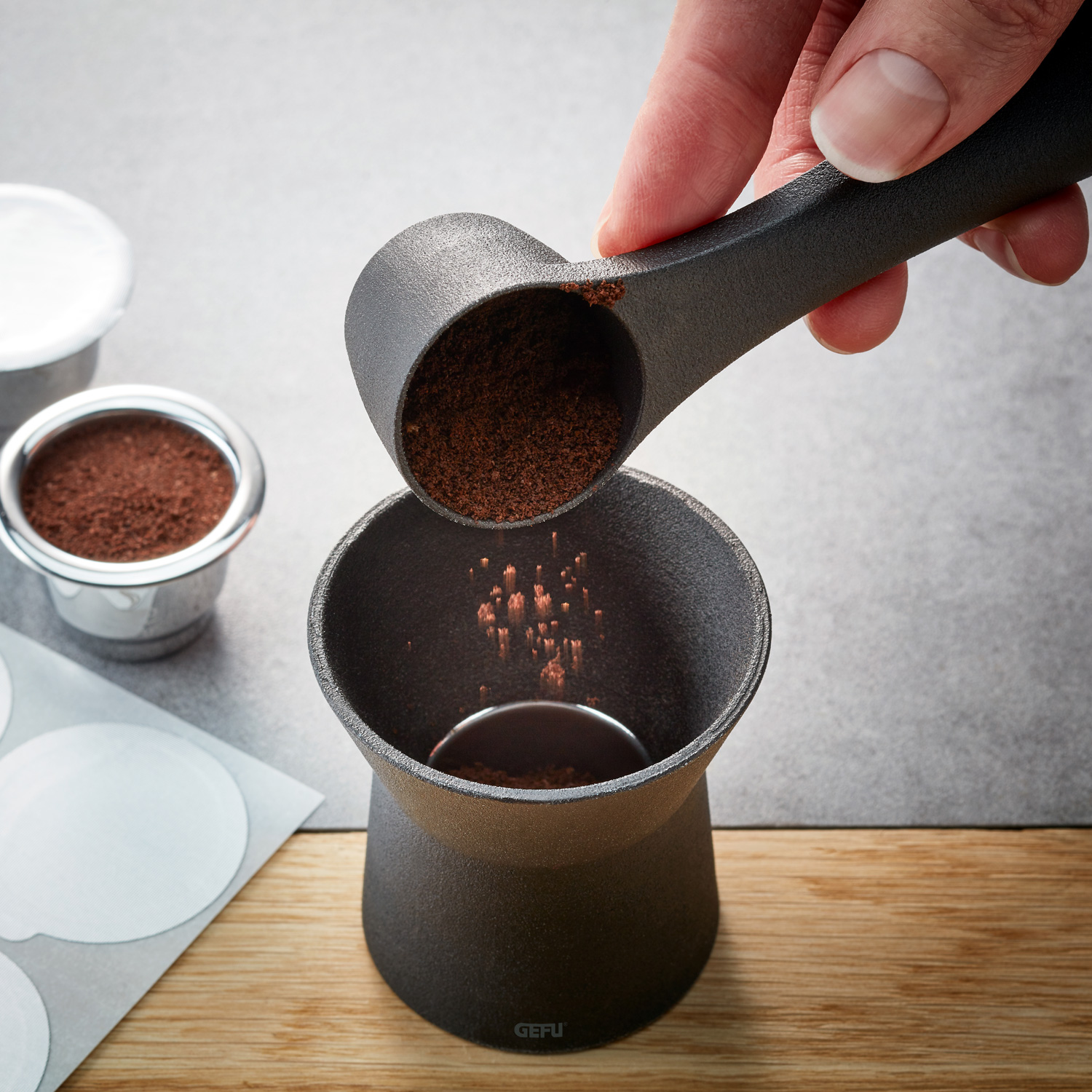 Kaffeekapseln Set CONSCIO - 2 wiederverwendbare Kapseln - mit Zubehör - 8teilig