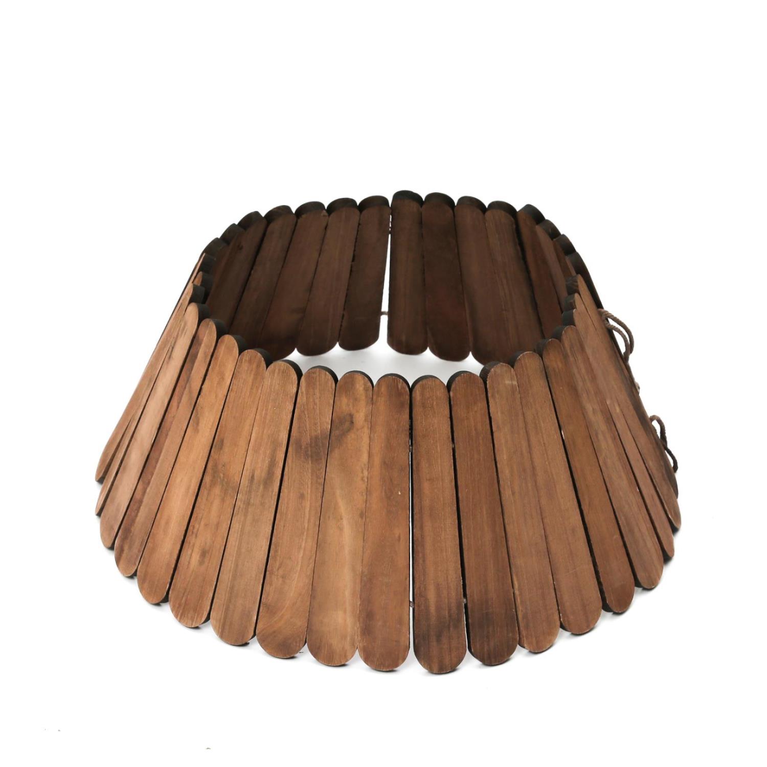 B-Ware Weihnachtsbaumrock aus Holz - Abdeckung für Baumständer - D: 57cm  - faltbar - braun