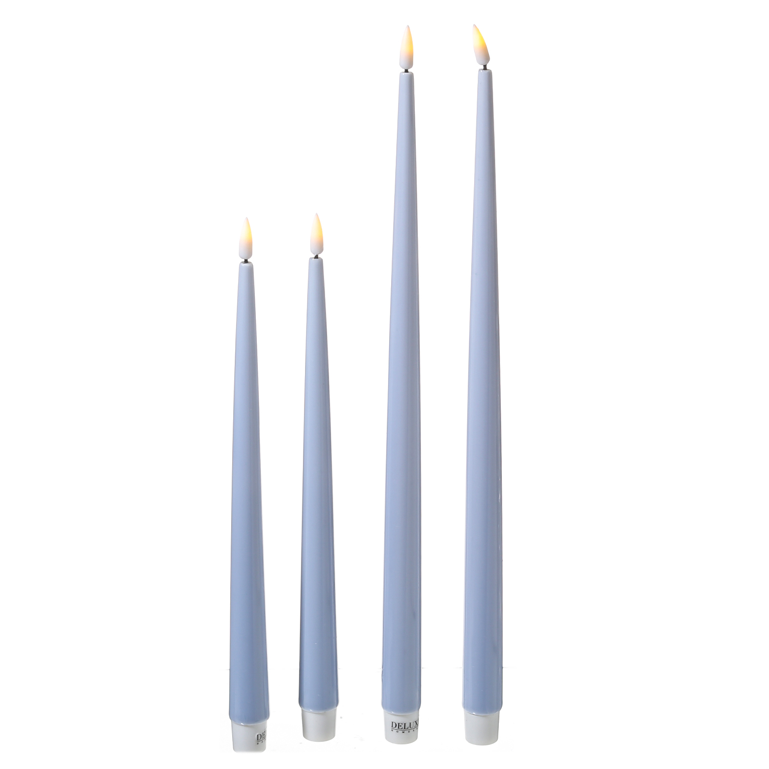 LED Stabkerzen ELLA - Echtwachs - realistische 3D Flamme - H: 38cm - hellblau - 2 Stück LED Stabkerzen ELLA - Echtwachs - realistische 3D Flamme - H: 38cm - hellblau - 2 Stück