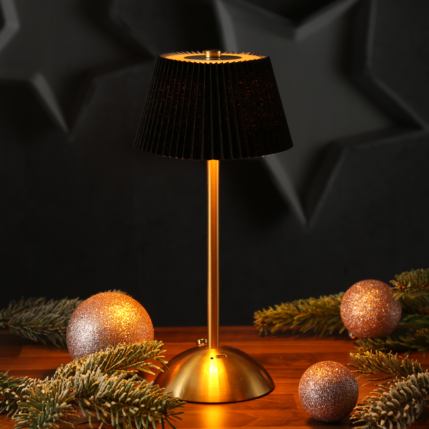 LED Tischlampe GENUA - wiederaufladbar per USB - 3 Lichtfarben - dimmbar - H:30,5cm - schwarz LED Tischlampe GENUA - wiederaufladbar per USB - 3 Lichtfarben - dimmbar - H:30,5cm - schwarz