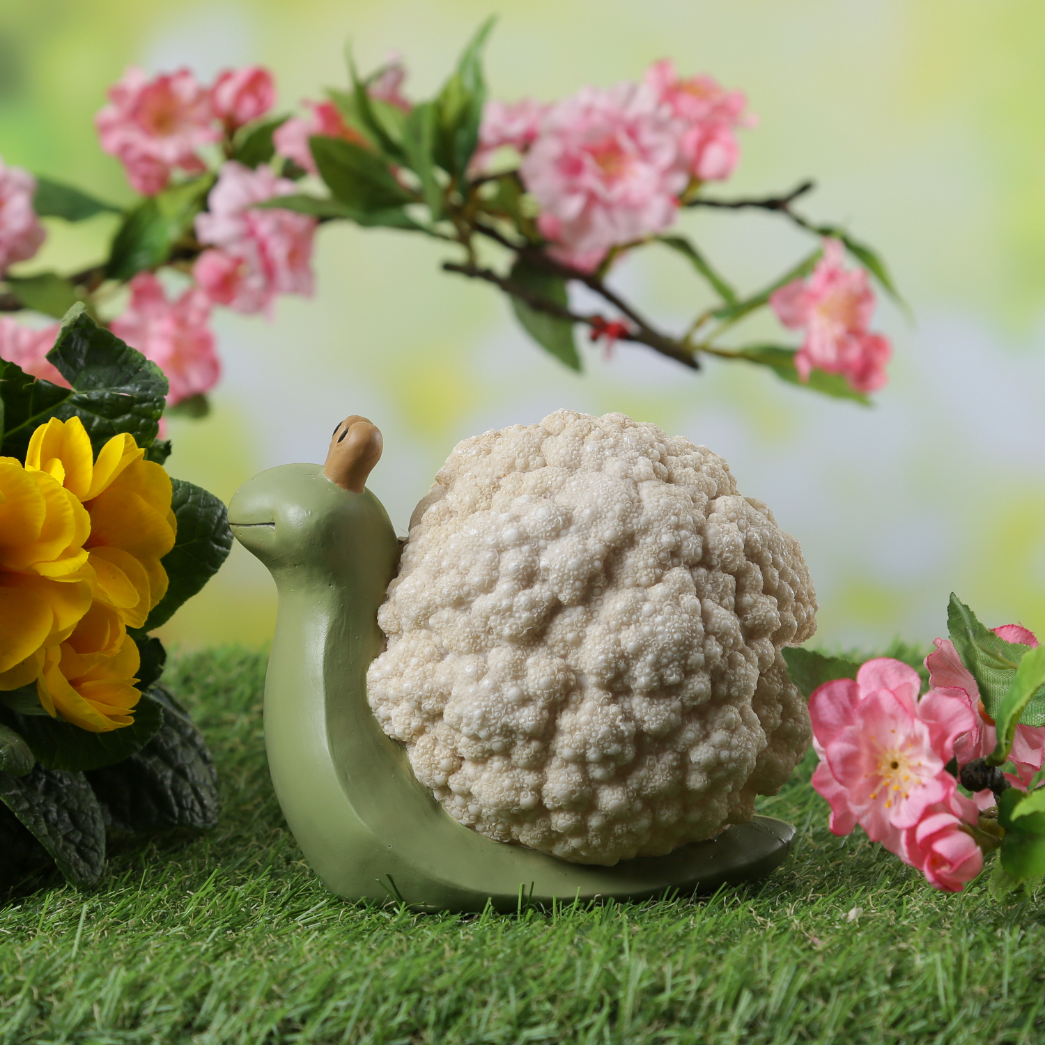 Schnecke BLUMENKOHL - Gartenfigur - Dekofigur - Polyresin - H: 11cm - für Außen Schnecke BLUMENKOHL - Gartenfigur - Dekofigur - Polyresin - H: 11cm - für Außen