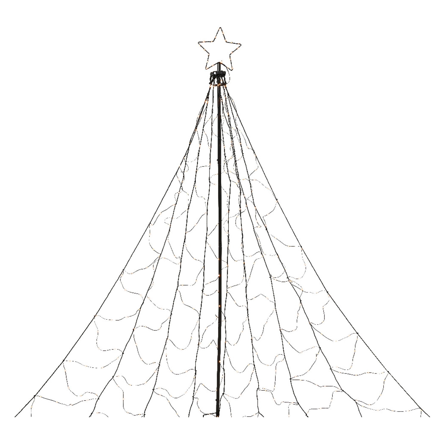 LED Lichterbaum mit Sternspitze - LED Baum outdoor - 236 funkelnde bernstein LED - H: 2m - Timer