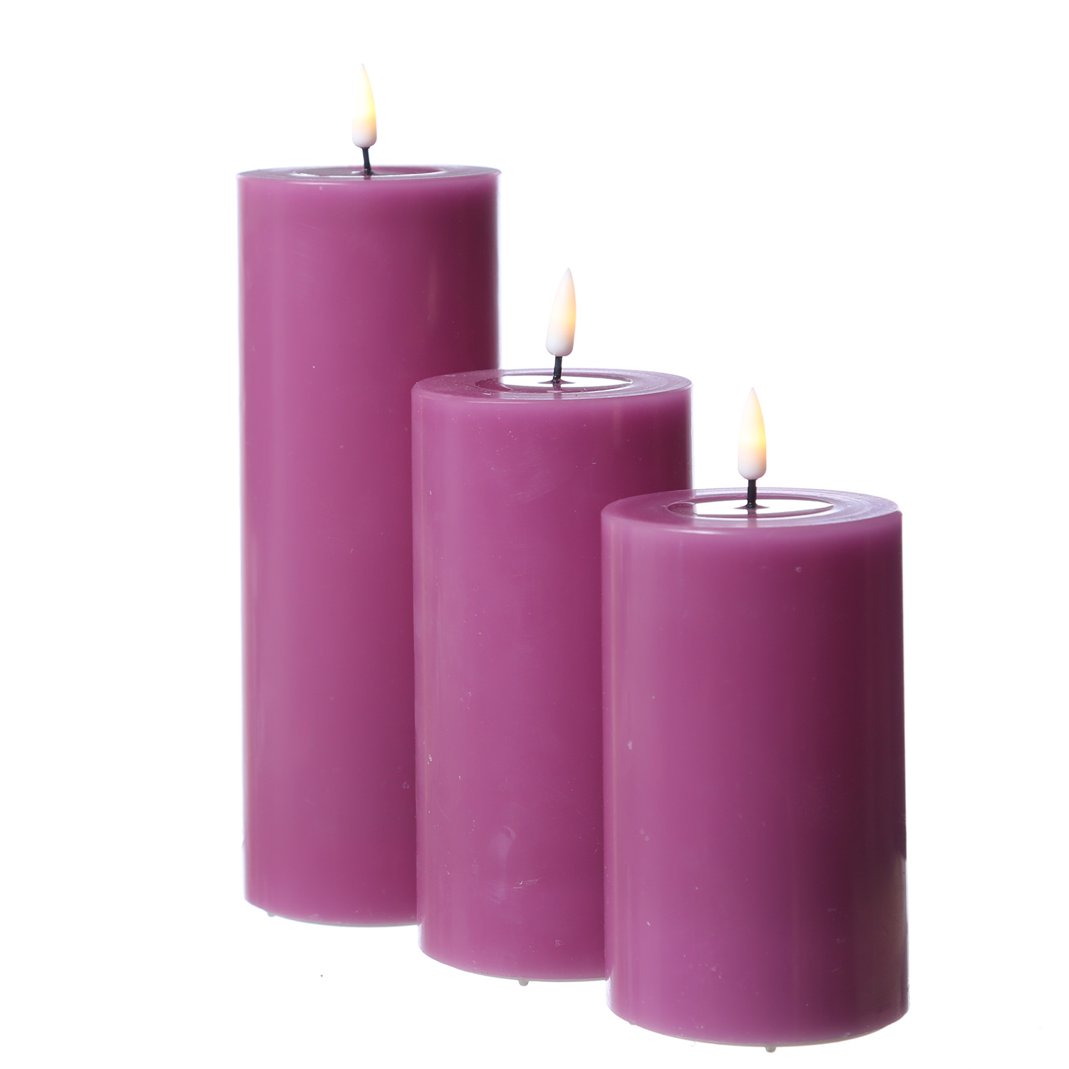 LED Stumpenkerze MIA - Echtwachs - realistische 3D Flamme - H: 15cm - D: 7,5cm - malve LED Stumpenkerze MIA - Echtwachs - realistische 3D Flamme - H: 15cm - D: 7,5cm - malve